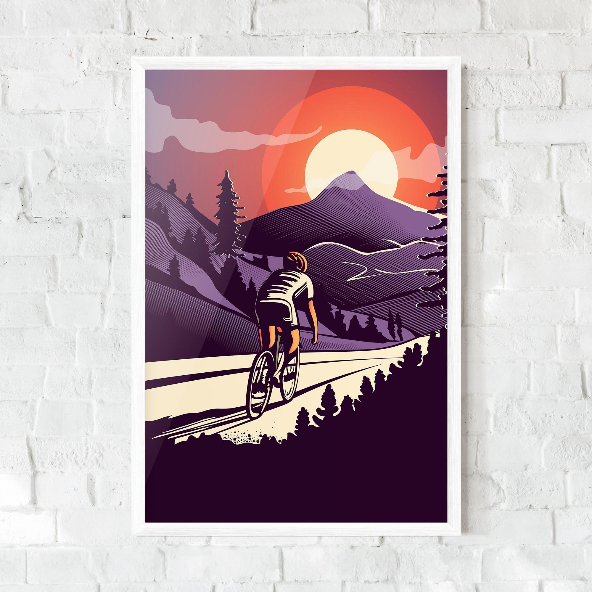 Plakat w Ramie Cycling Sunset mockup 0