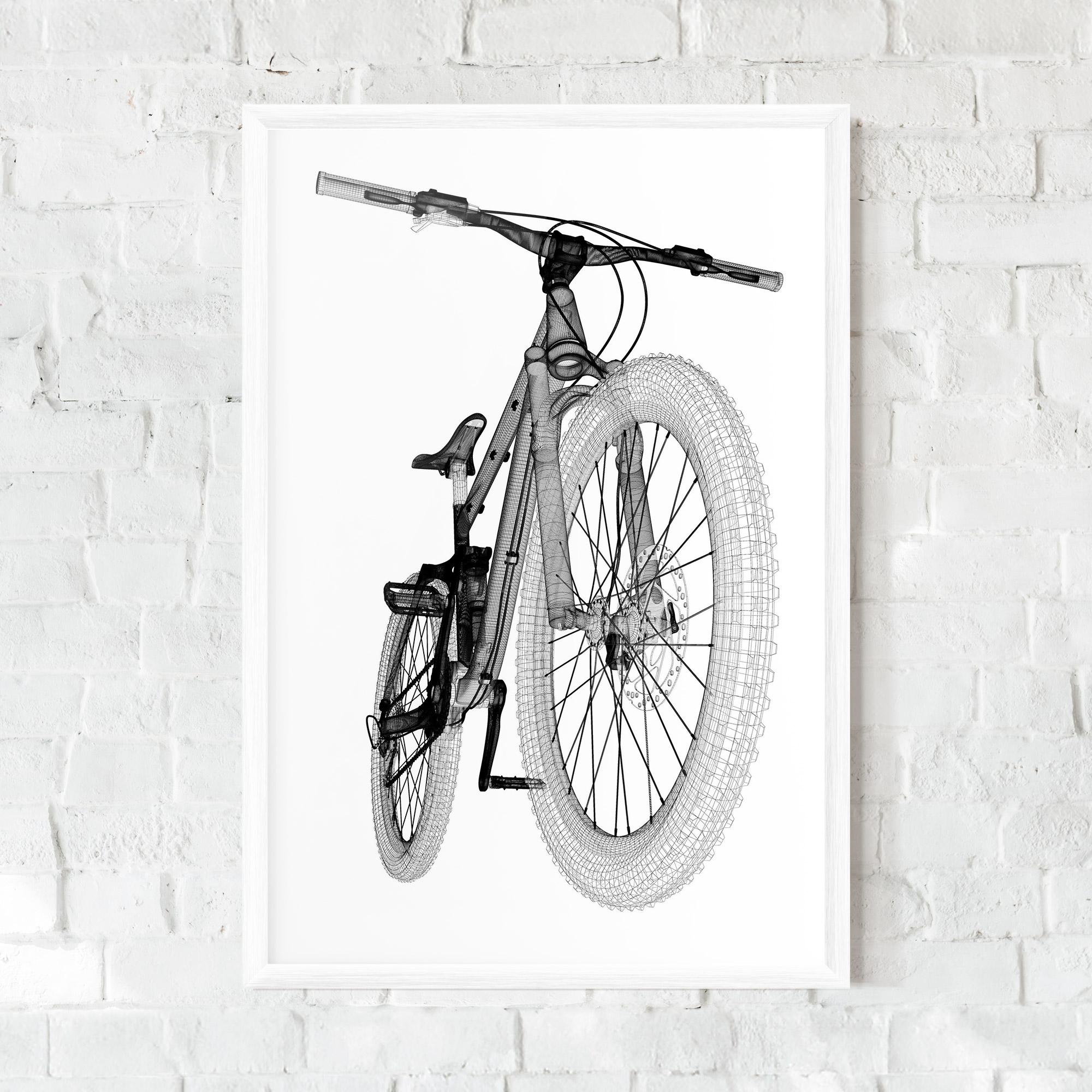 Plakat w Ramie Mountain Bicycle 3d Model mockup 0