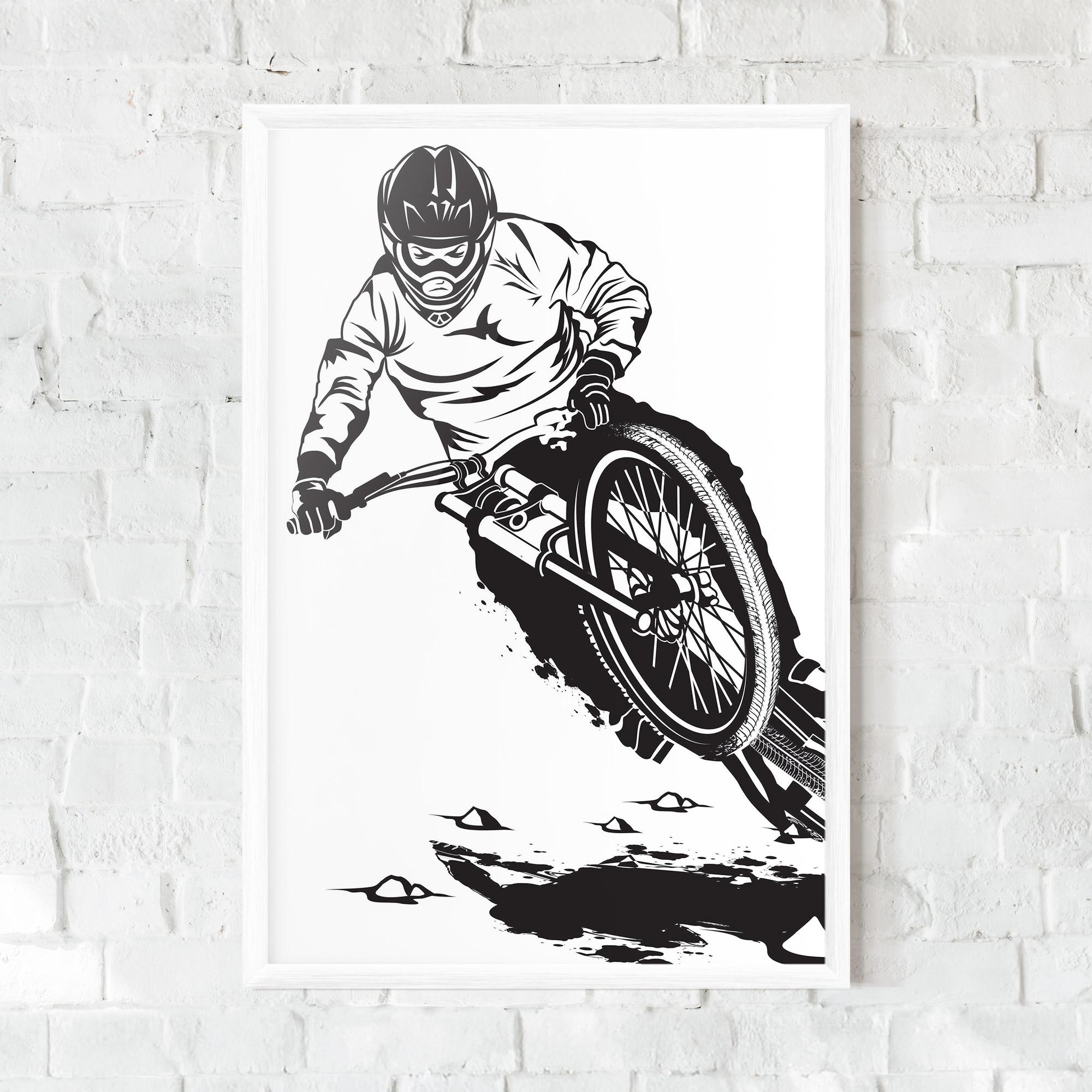 Plakat w Ramie Standing Downhill mockup 0