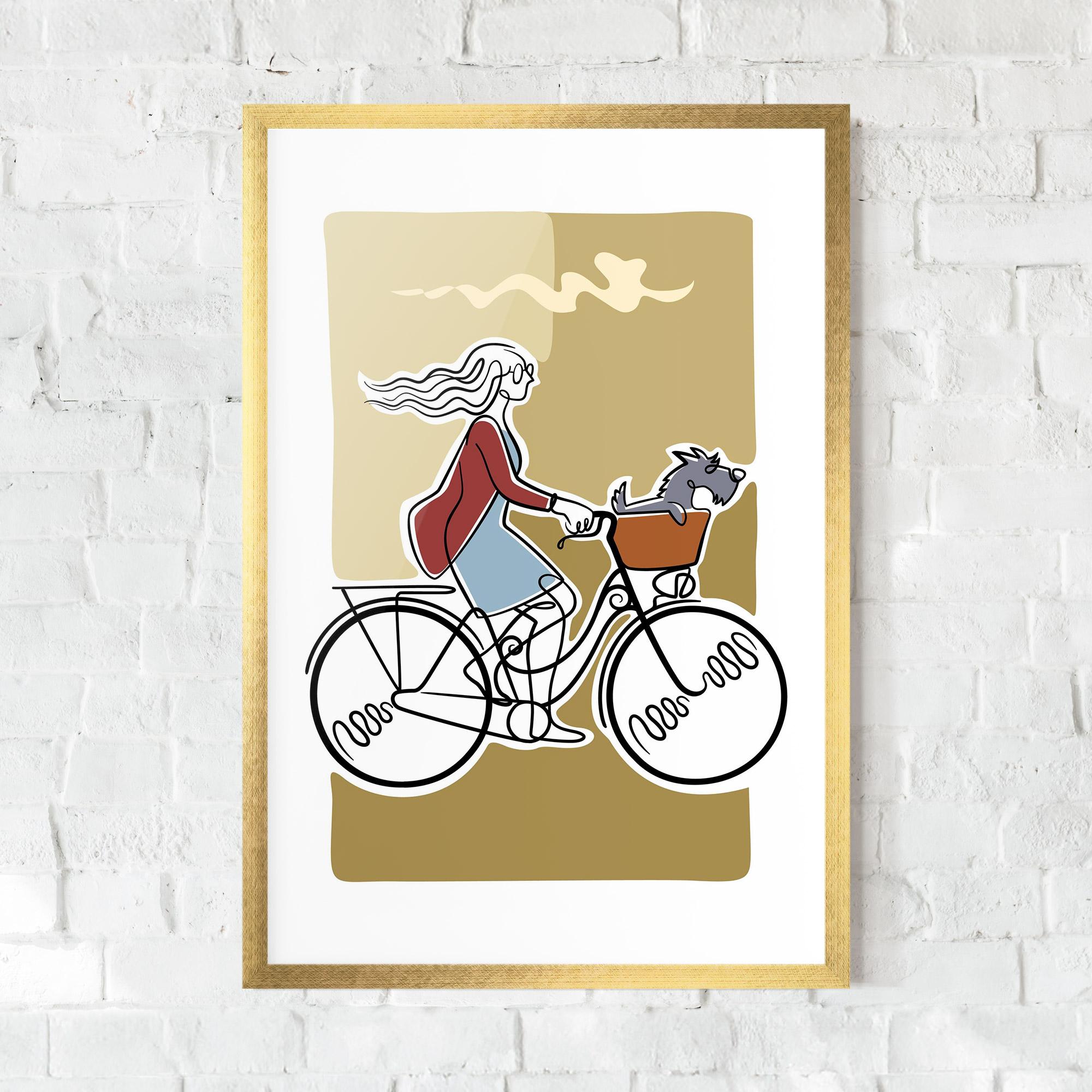 Plakat w Ramie Dog On Bike mockup 0