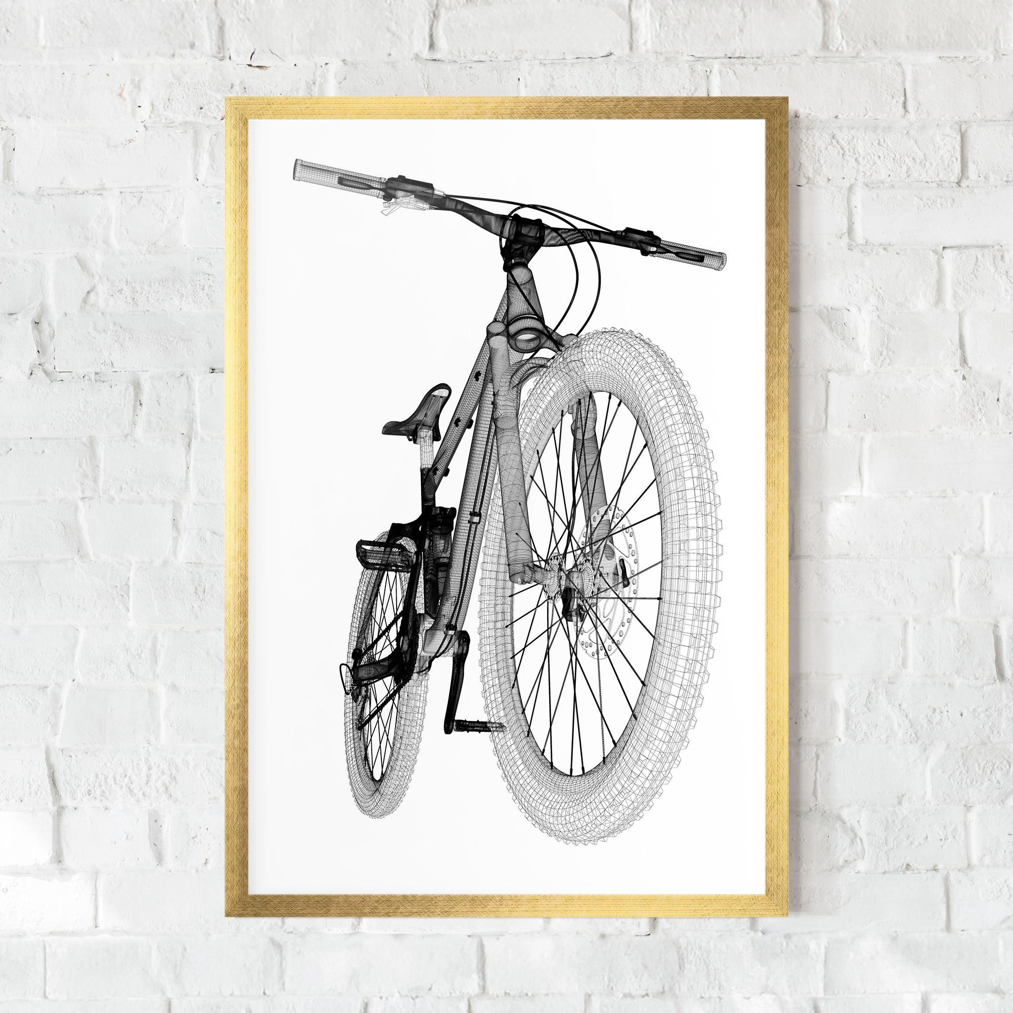 Plakat w Ramie Mountain Bicycle 3d Model mockup 0