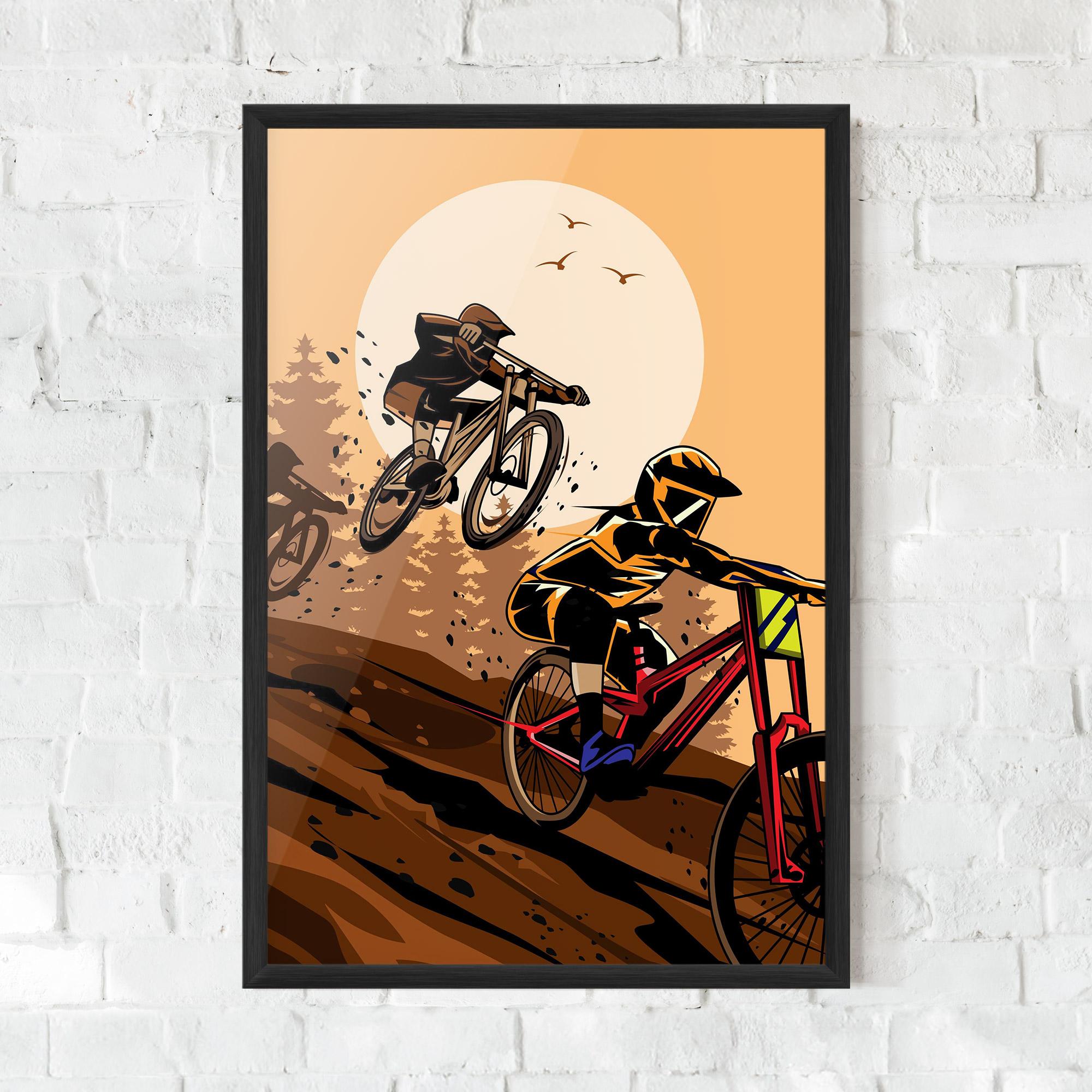 Plakat w Ramie Downhill Bike mockup 0
