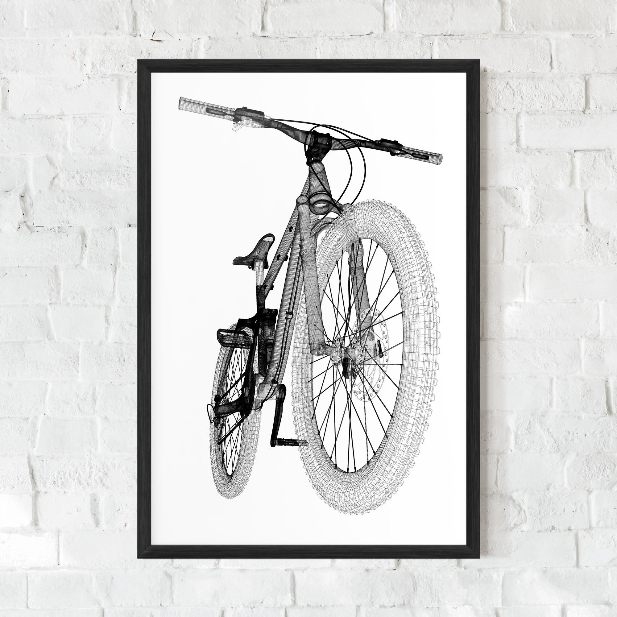 Plakat w Ramie Mountain Bicycle 3d Model mockup 0