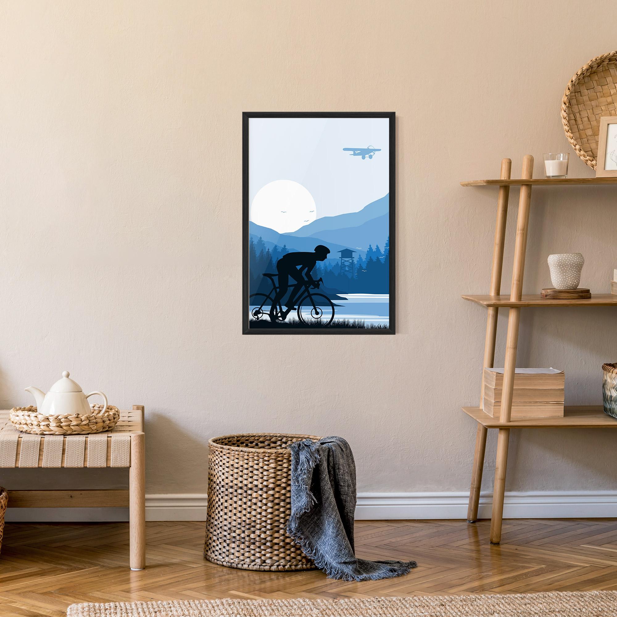 Plakat w Ramie Blue Light Bike mockup 9