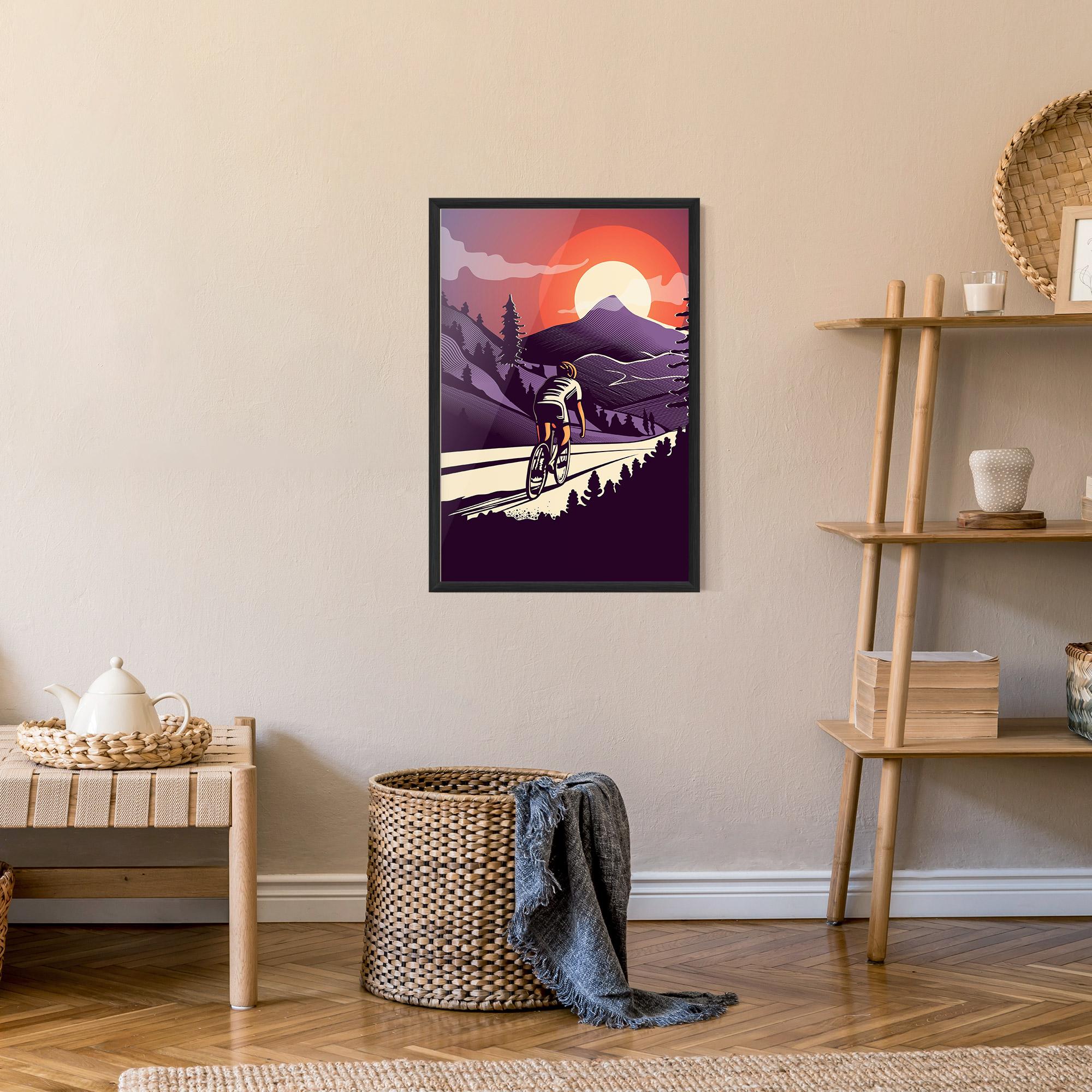 Plakat w Ramie Cycling Sunset mockup 9