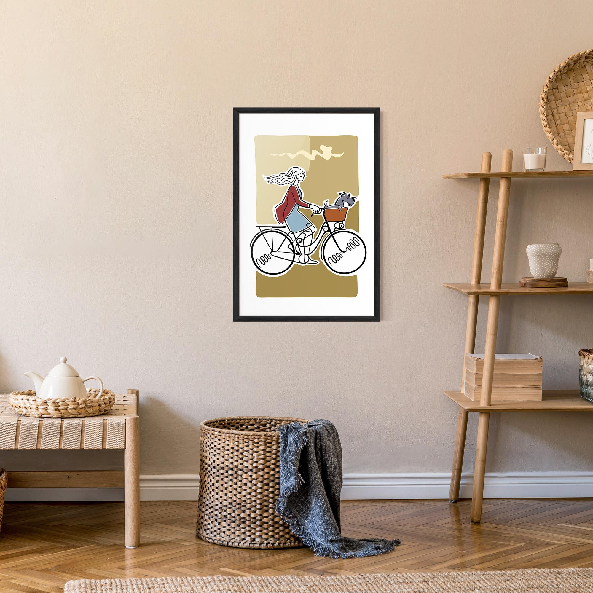 Plakat w Ramie Dog On Bike mockup 9