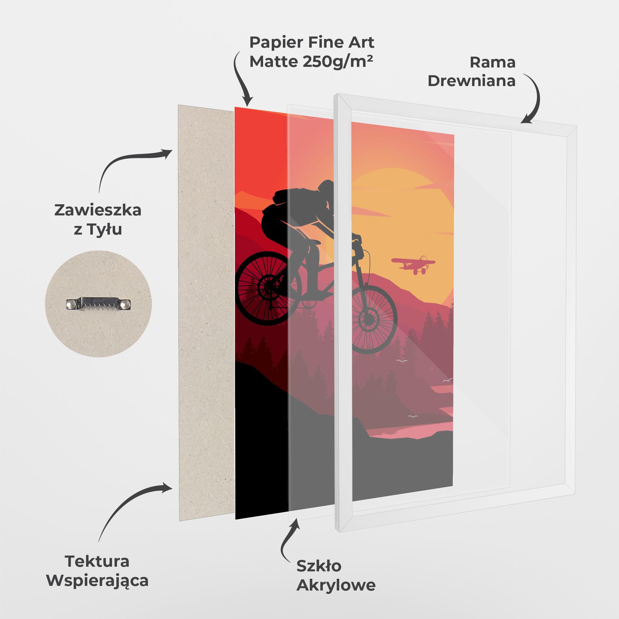 Plakat w Ramie Mountain Bike Sunset mockup 1