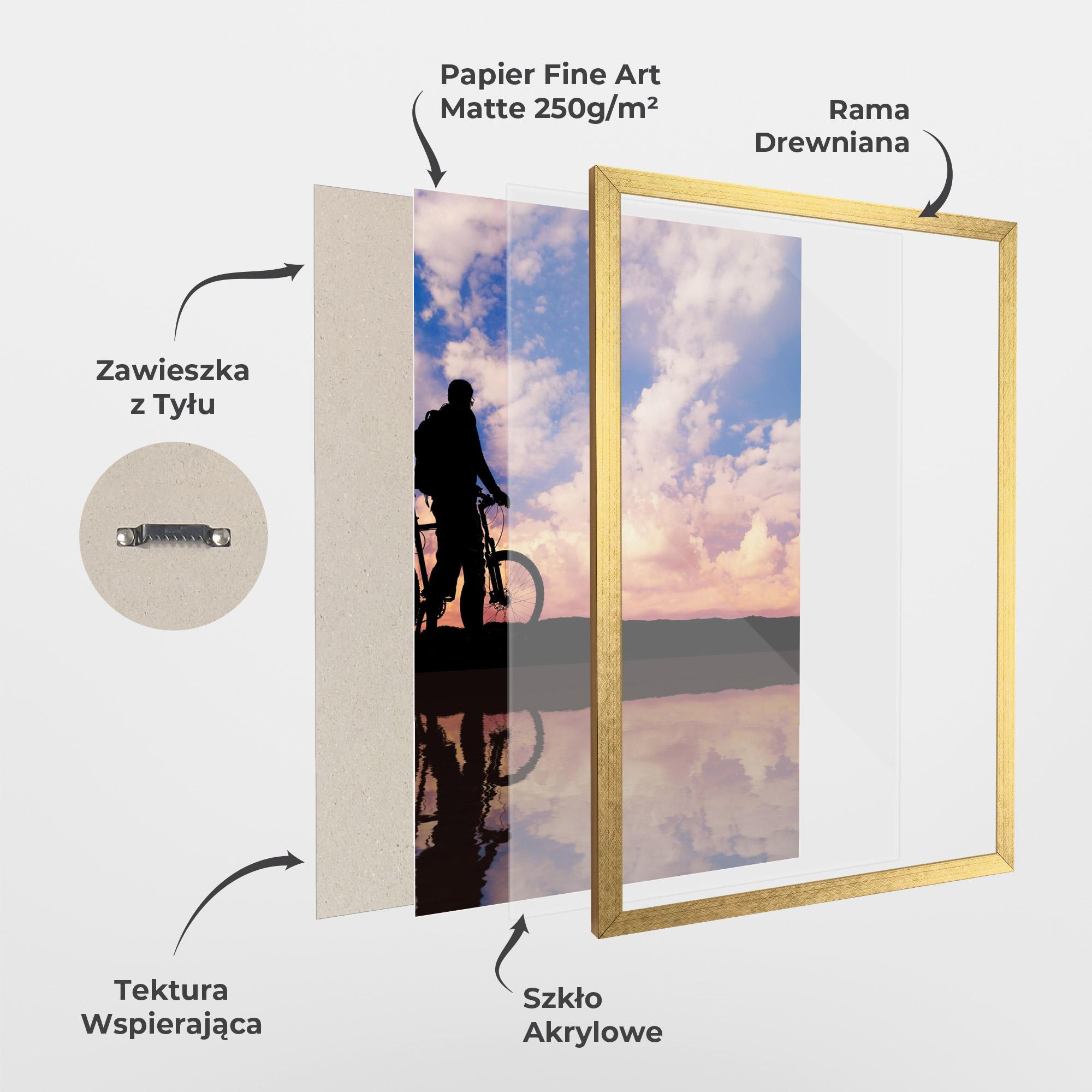 Plakat w Ramie Bike Sunset mockup 1