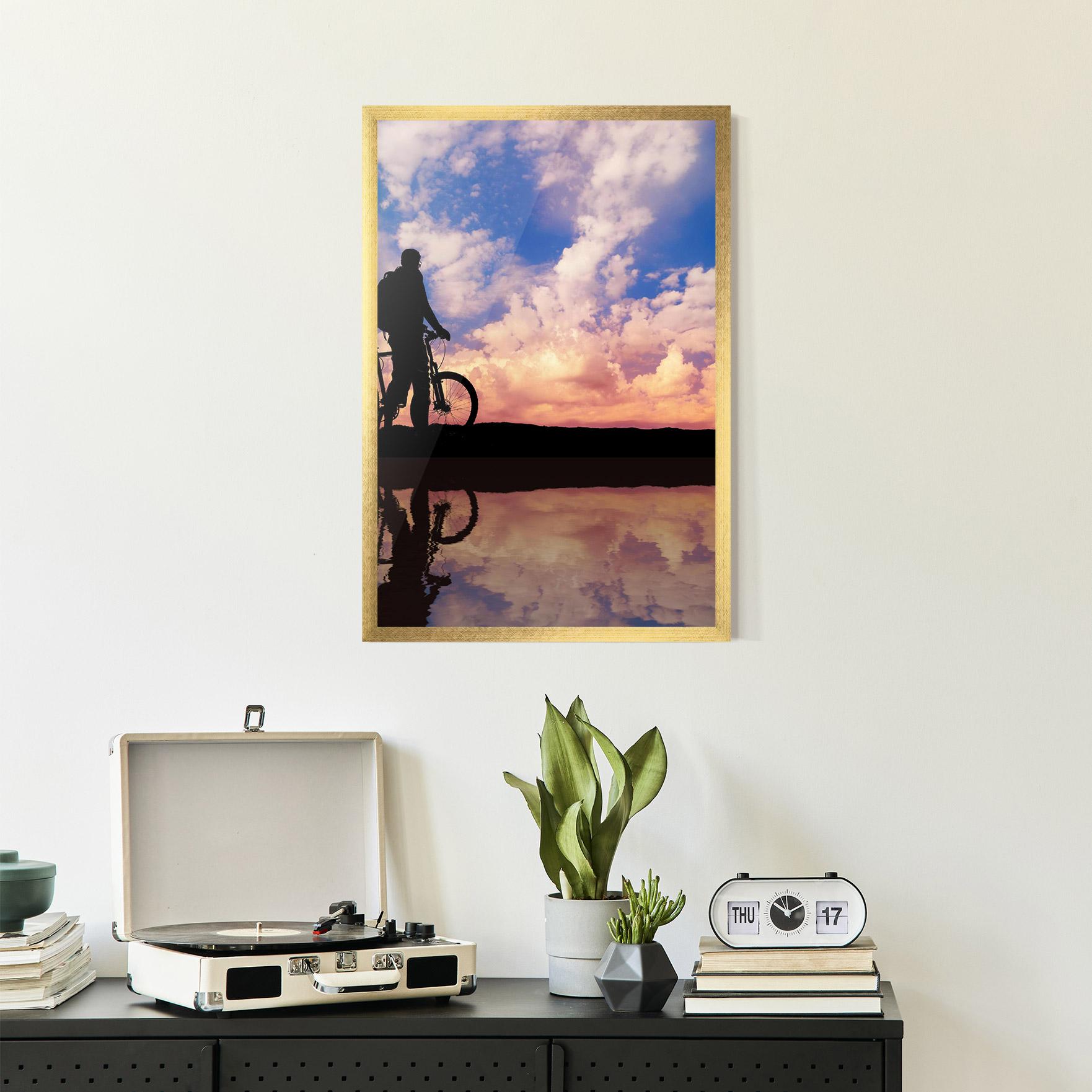Plakat w Ramie Bike Sunset mockup 2