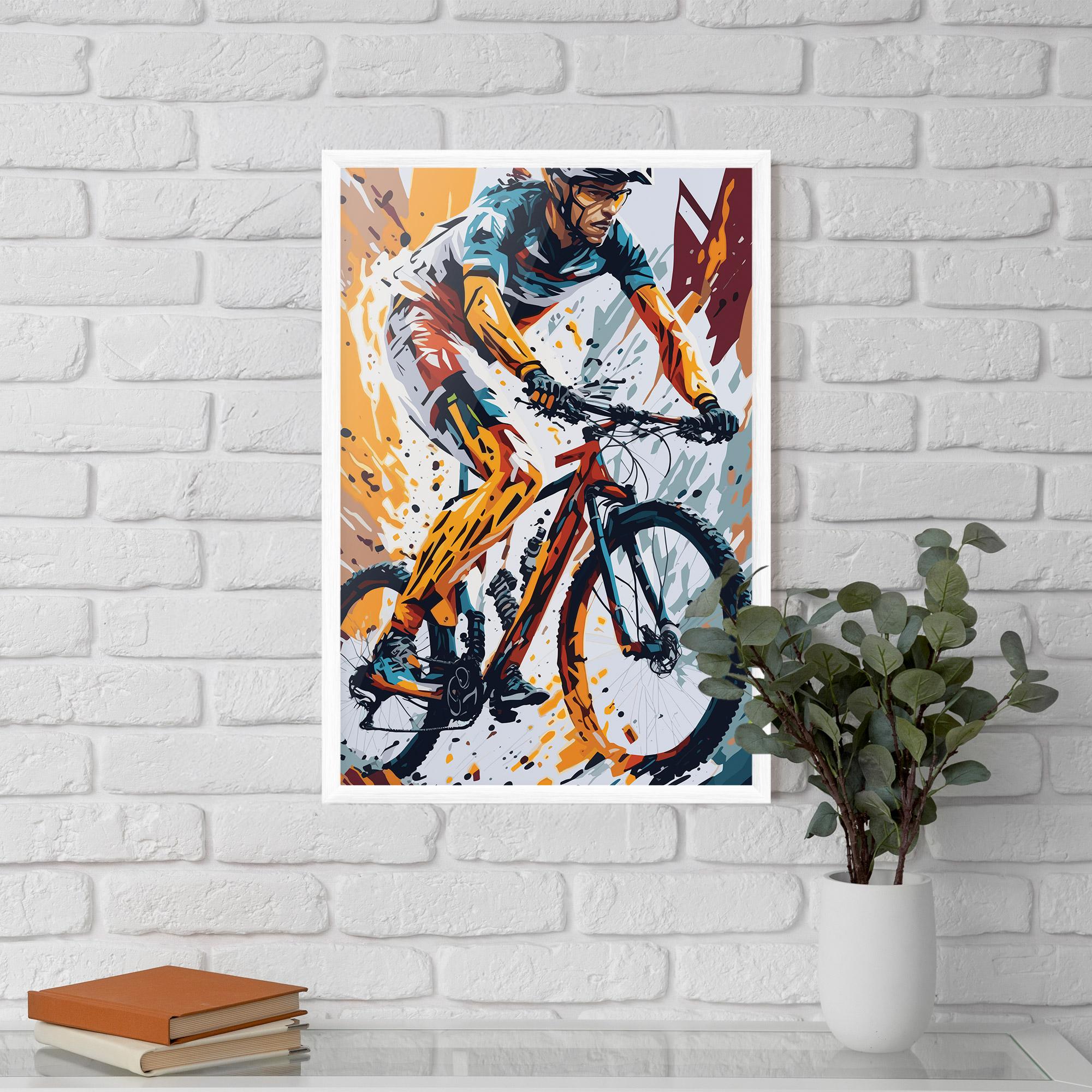 Plakat w Ramie Orange Bike Art mockup 5