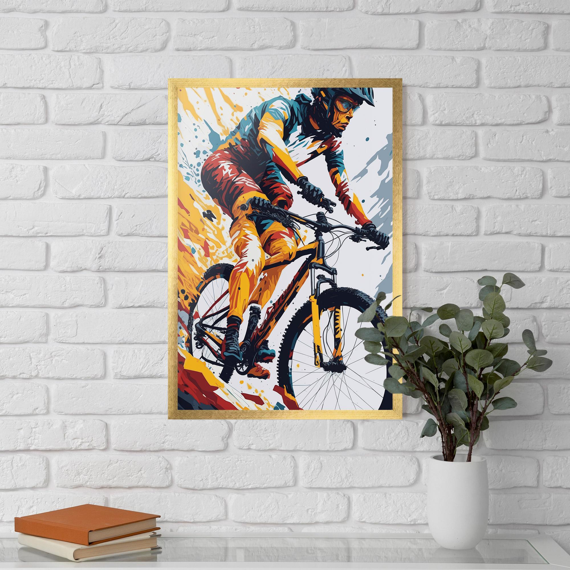 Plakat w Ramie Yellow Bike Art mockup 5