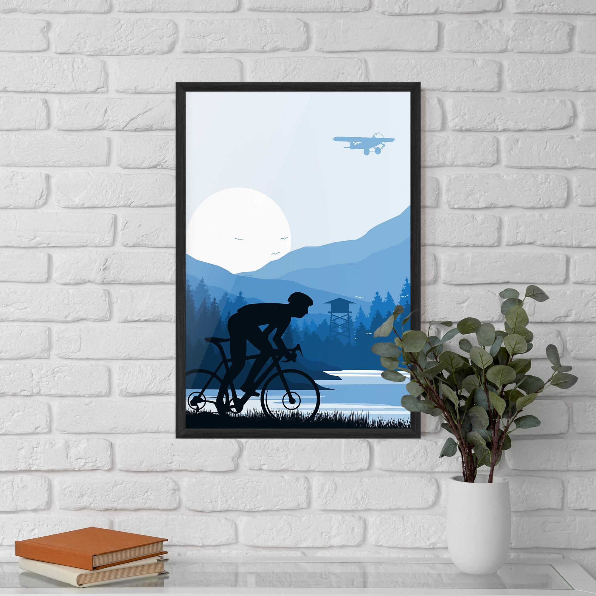 Plakat w Ramie Blue Light Bike mockup 5