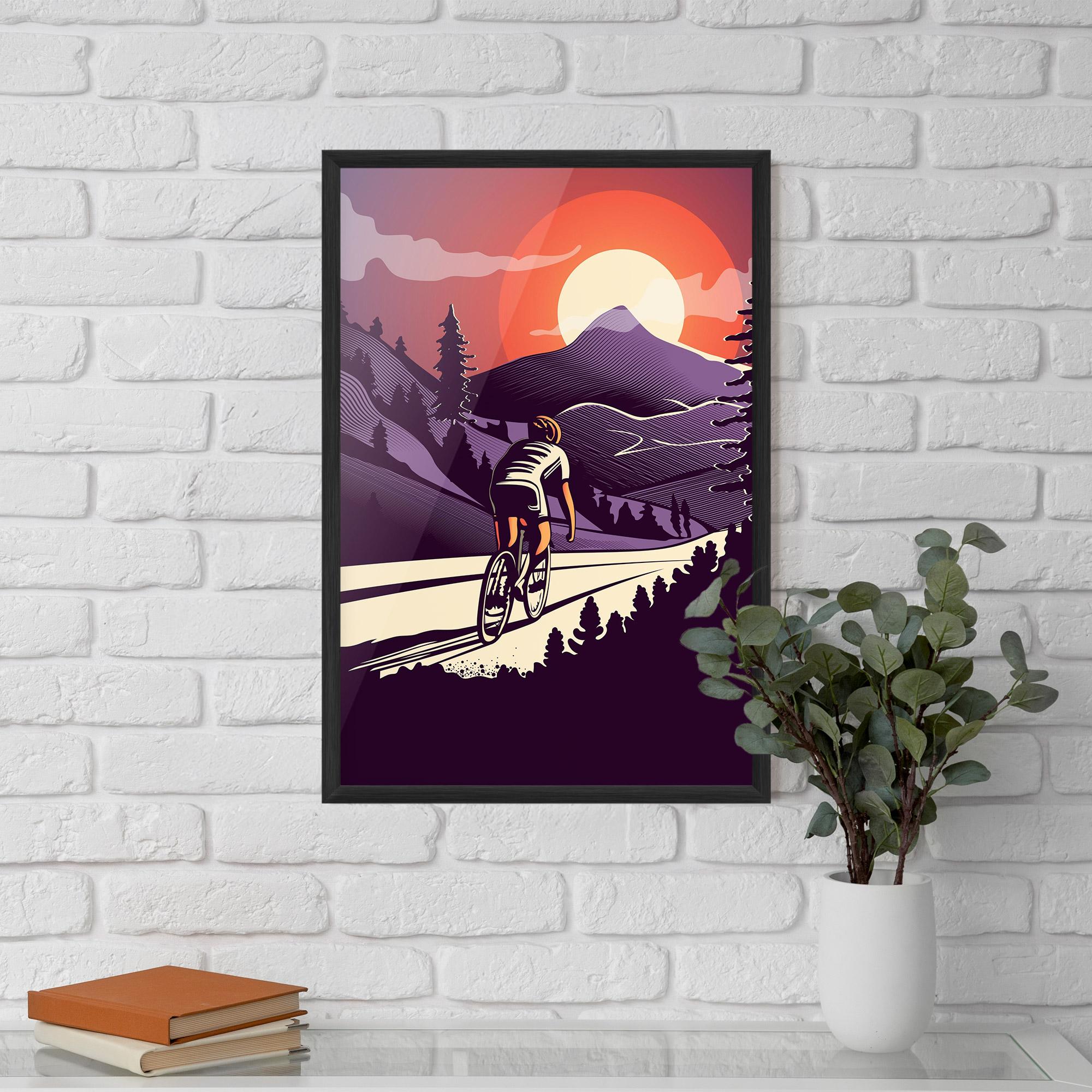 Plakat w Ramie Cycling Sunset mockup 5