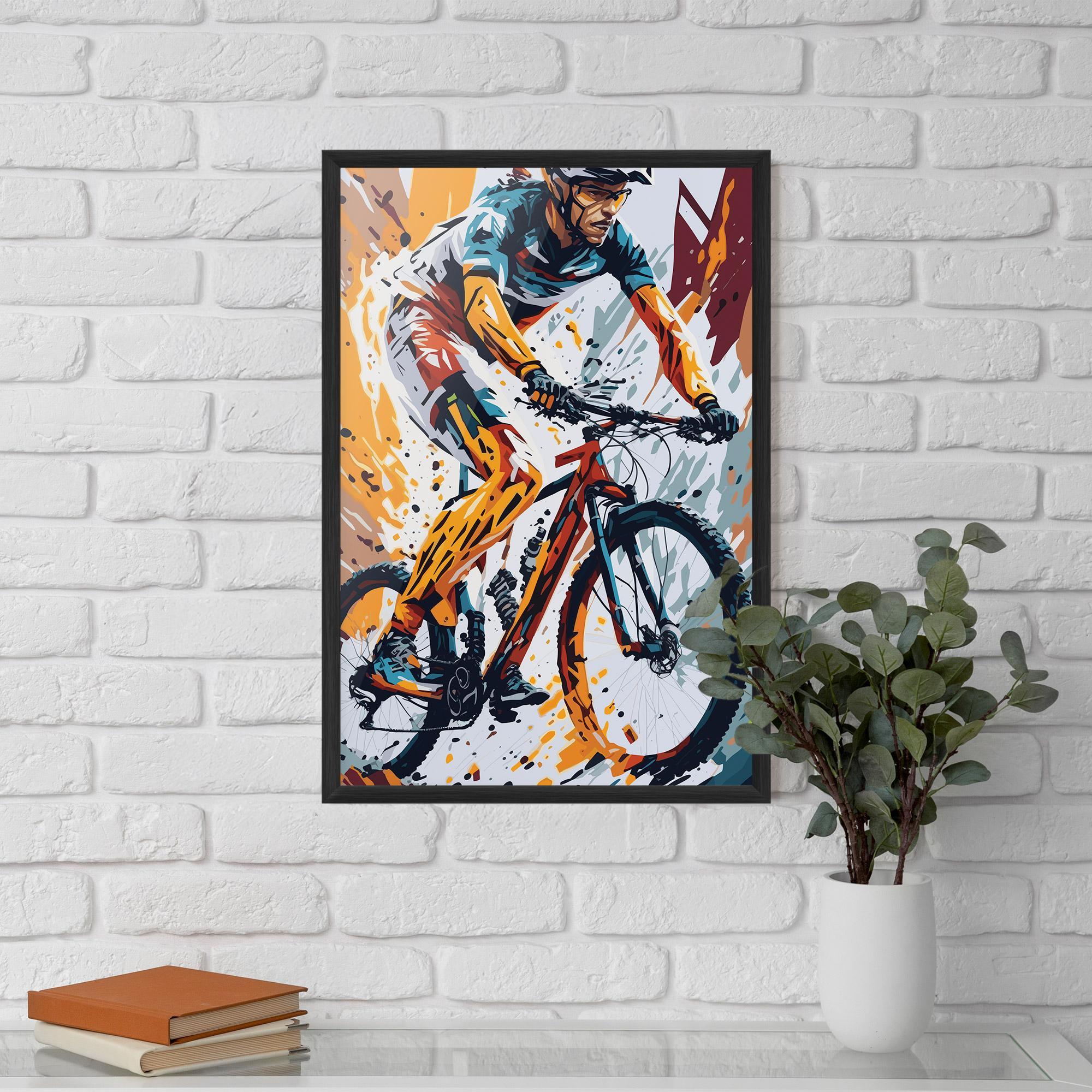 Plakat w Ramie Orange Bike Art mockup 5