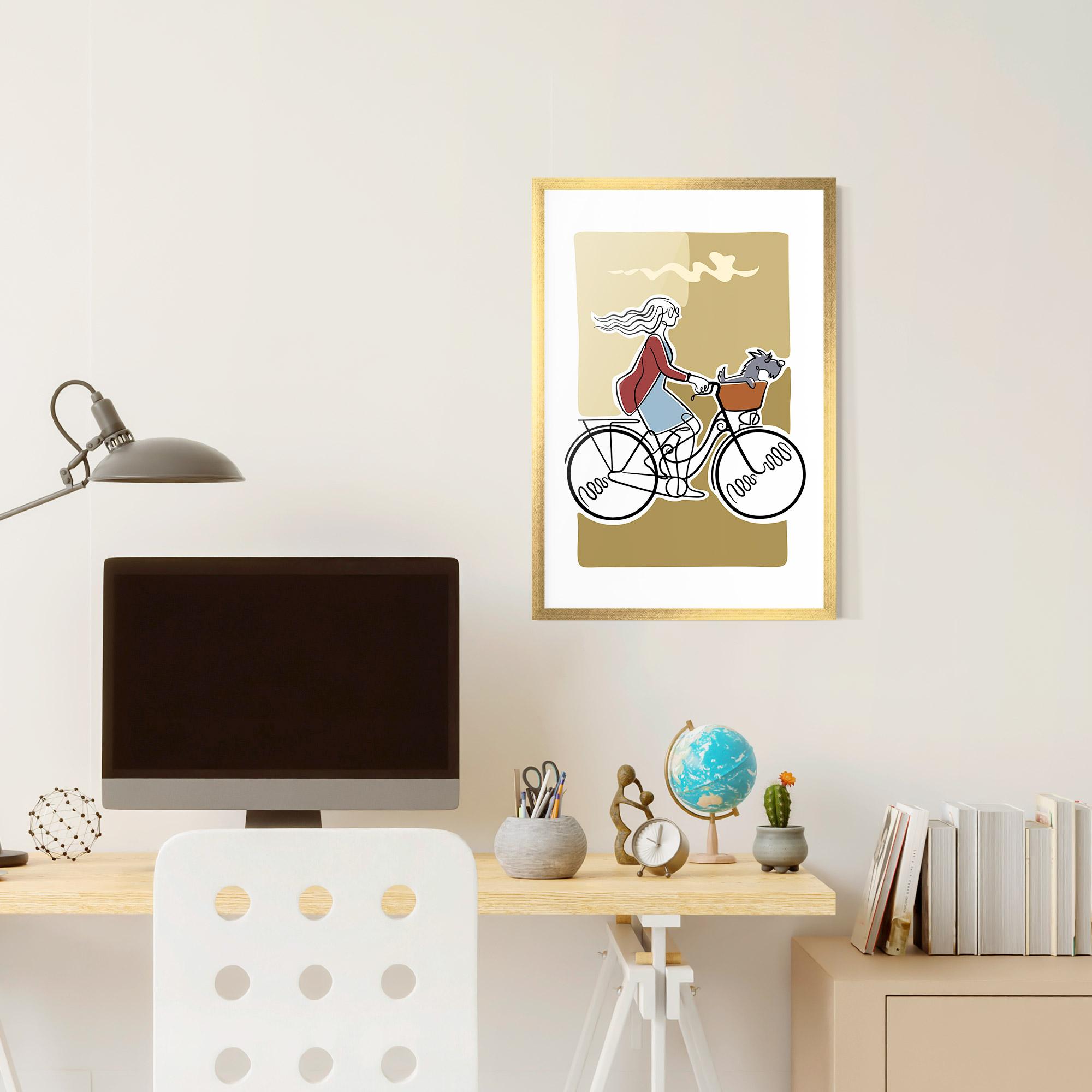 Plakat w Ramie Dog On Bike mockup 6
