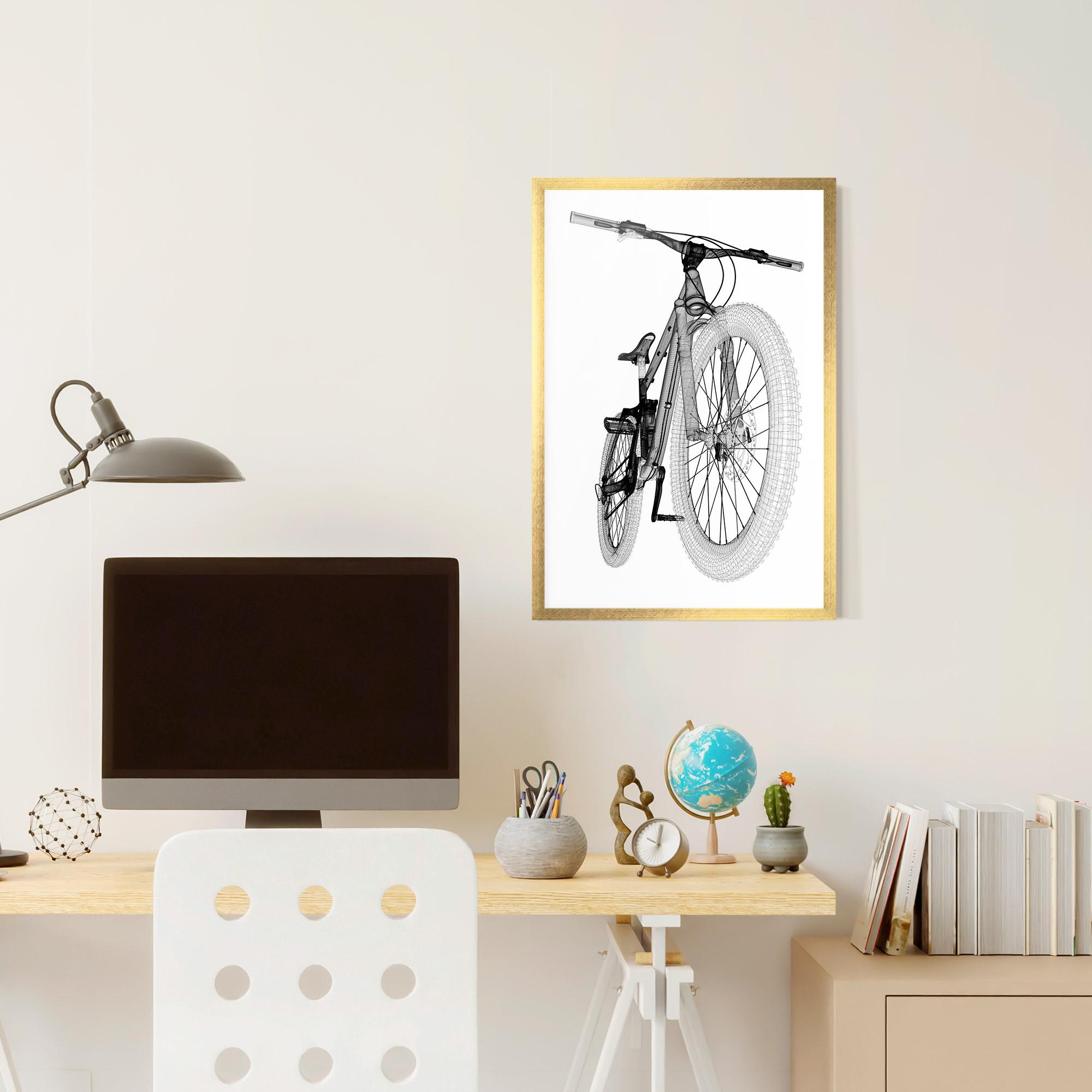 Plakat w Ramie Mountain Bicycle 3d Model mockup 6