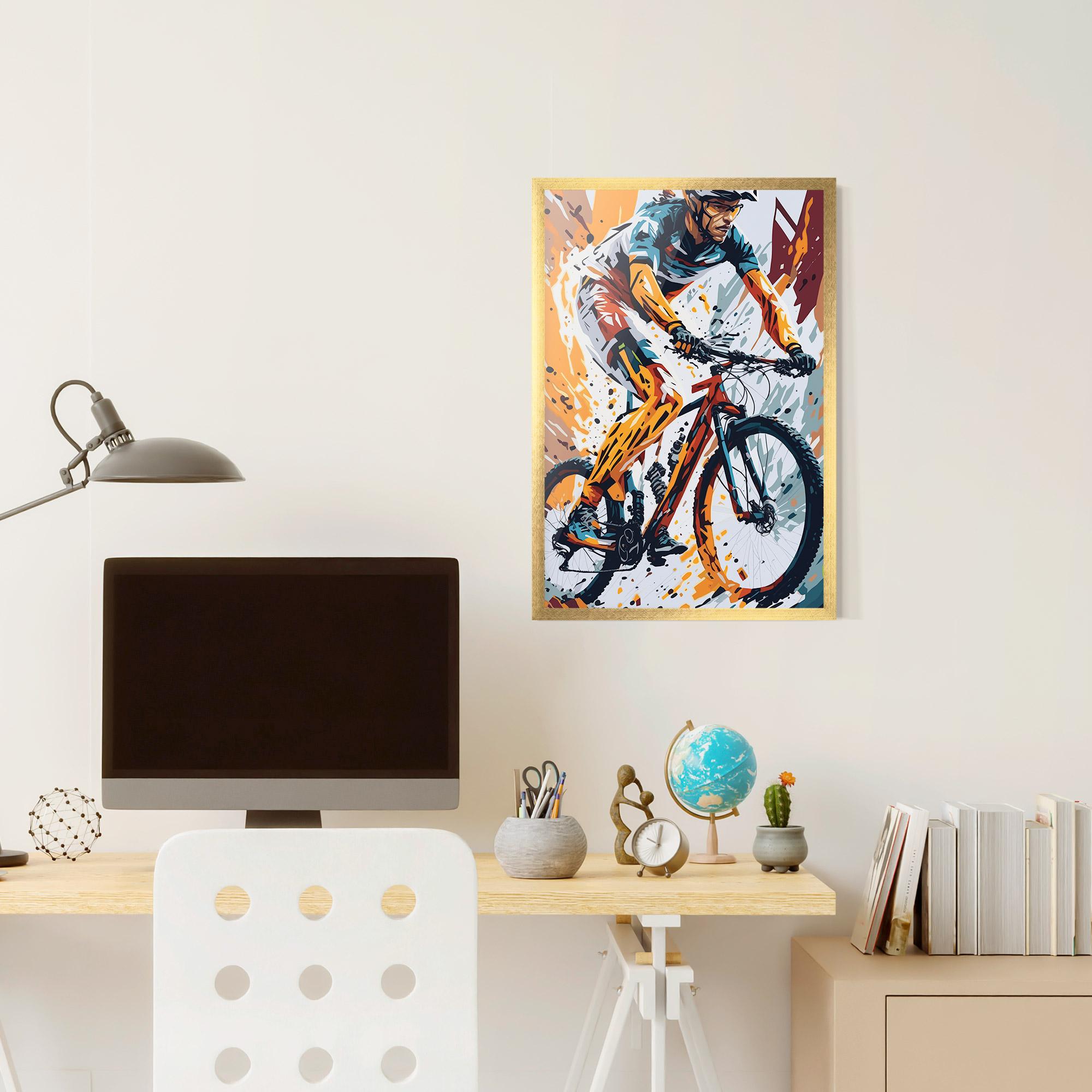 Plakat w Ramie Orange Bike Art mockup 6