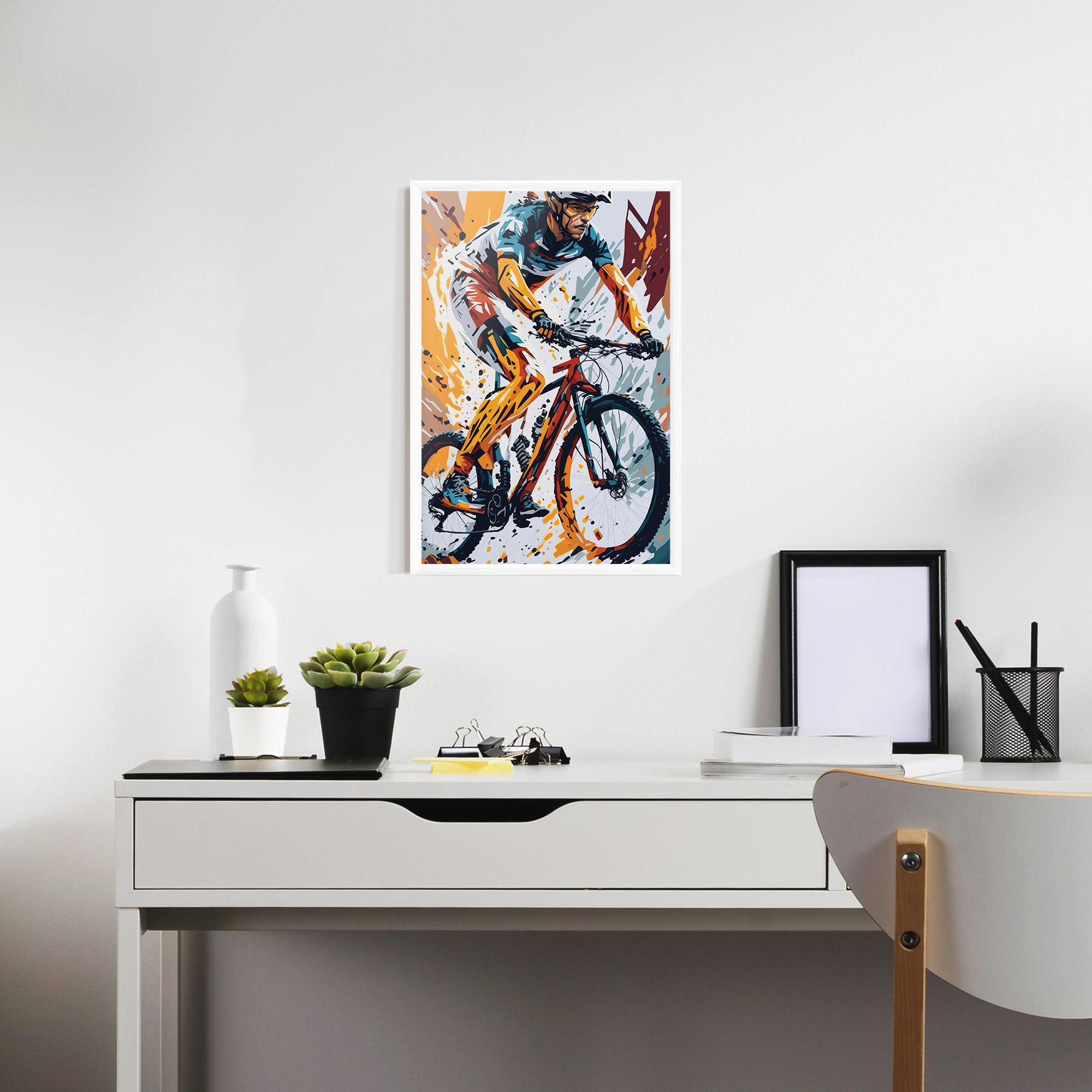 Plakat w Ramie Orange Bike Art mockup 7
