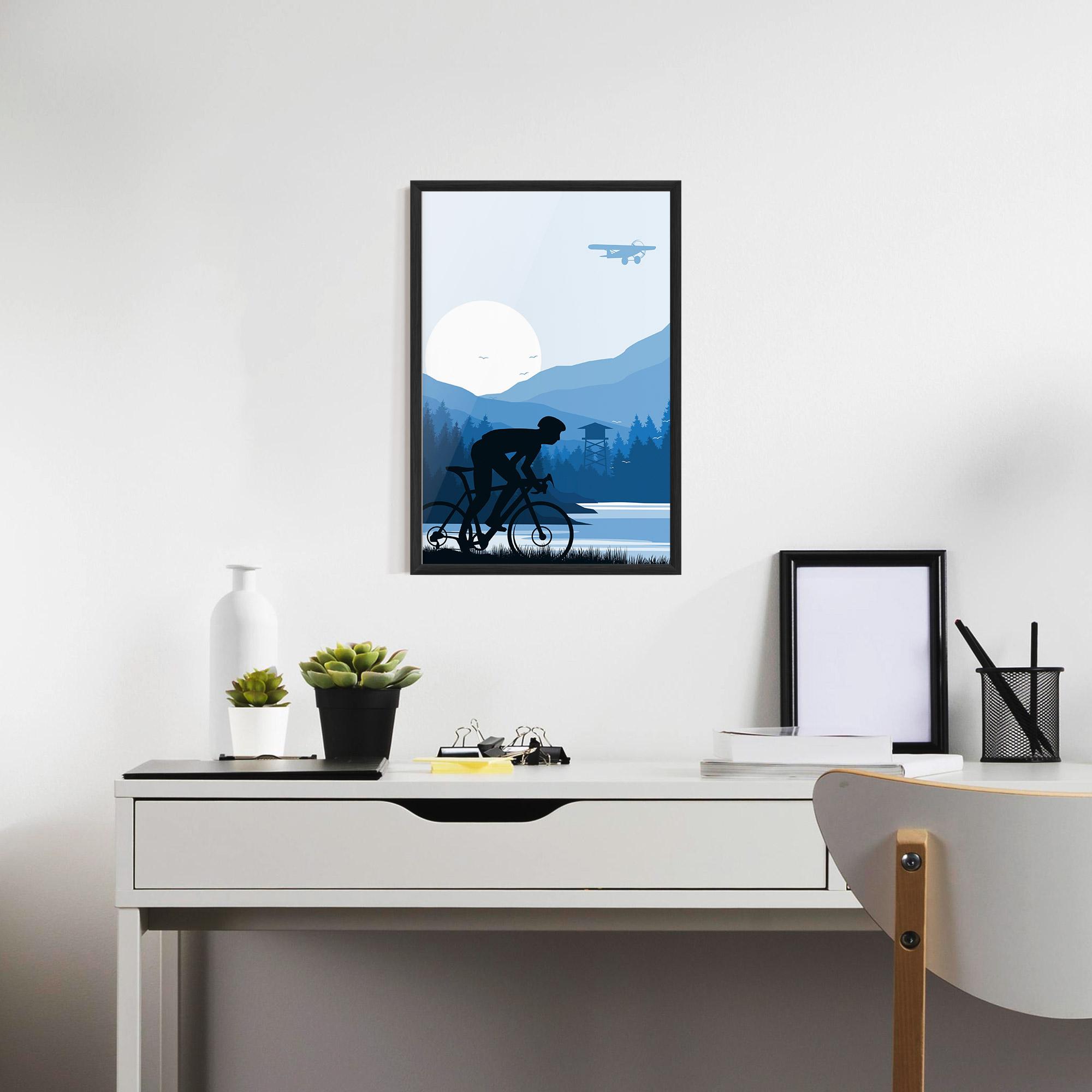 Plakat w Ramie Blue Light Bike mockup 7