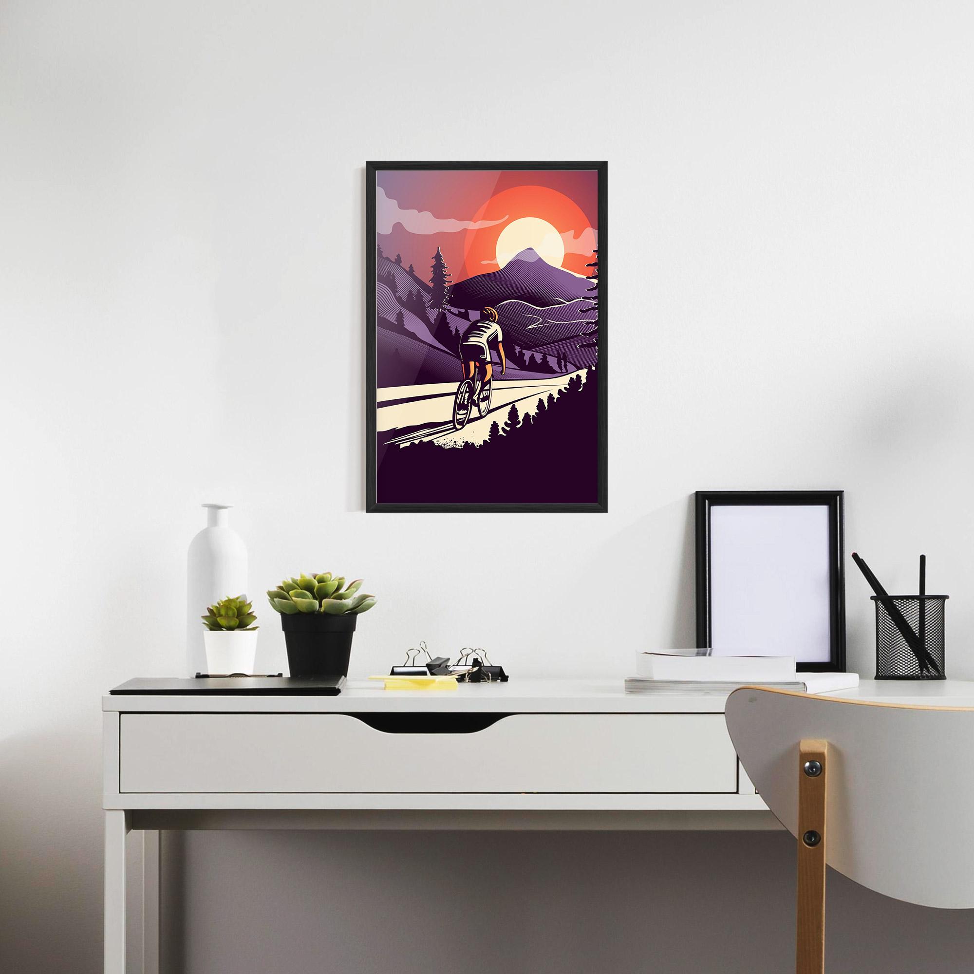 Plakat w Ramie Cycling Sunset mockup 7