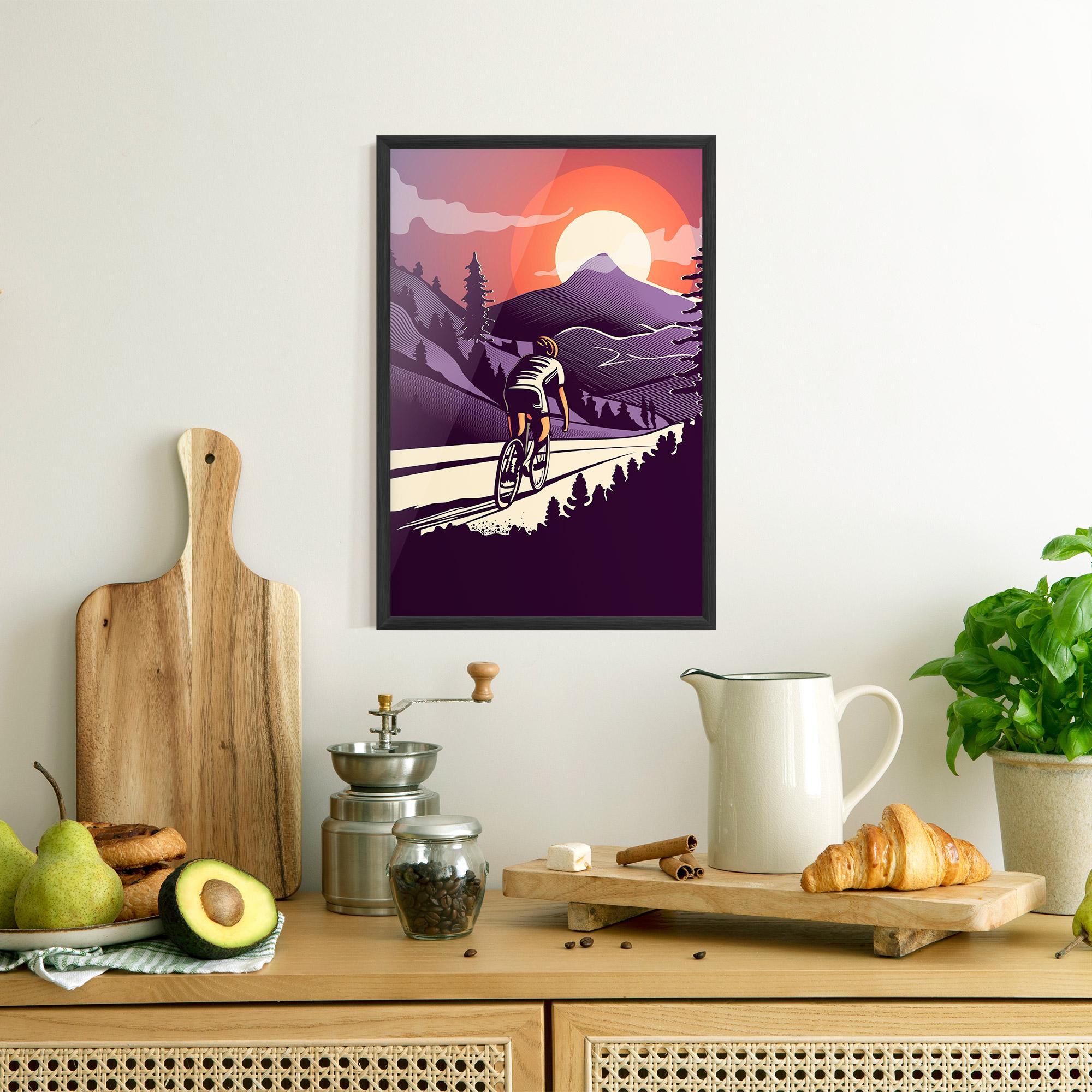 Plakat w Ramie Cycling Sunset mockup 8