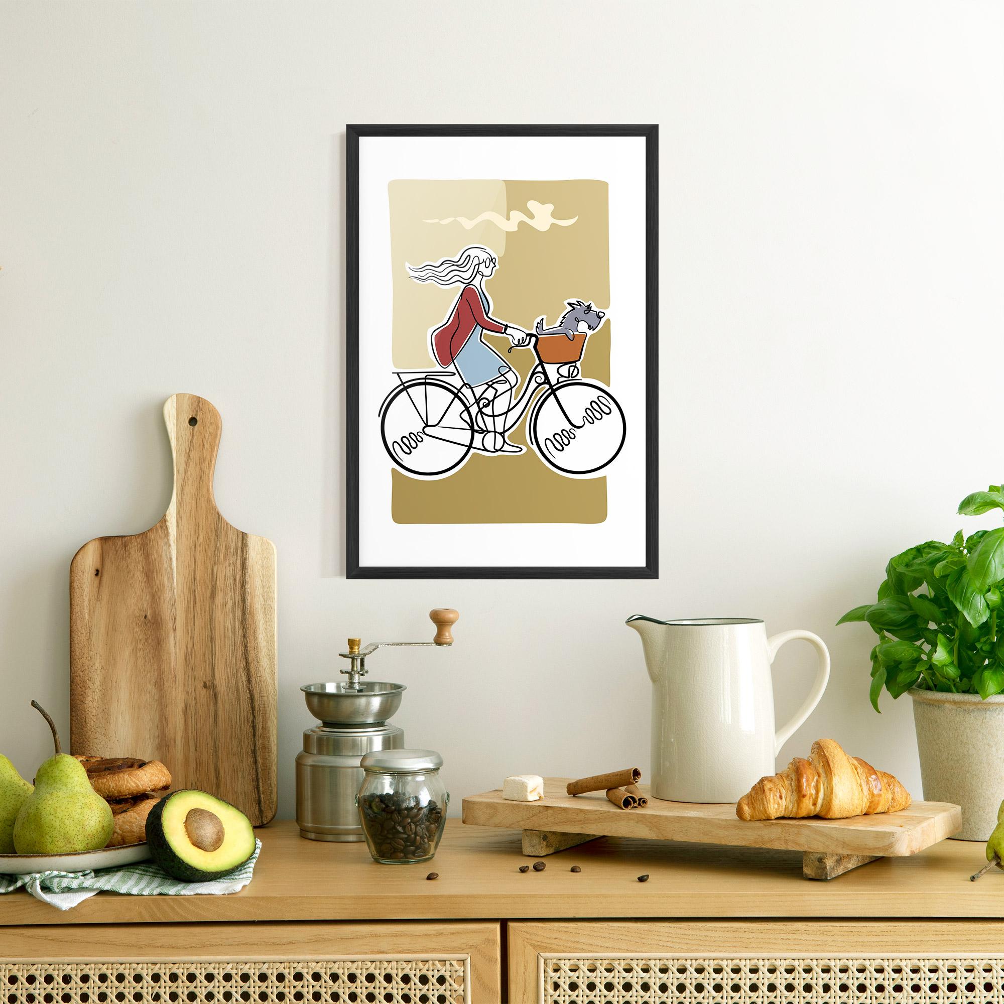 Plakat w Ramie Dog On Bike mockup 8
