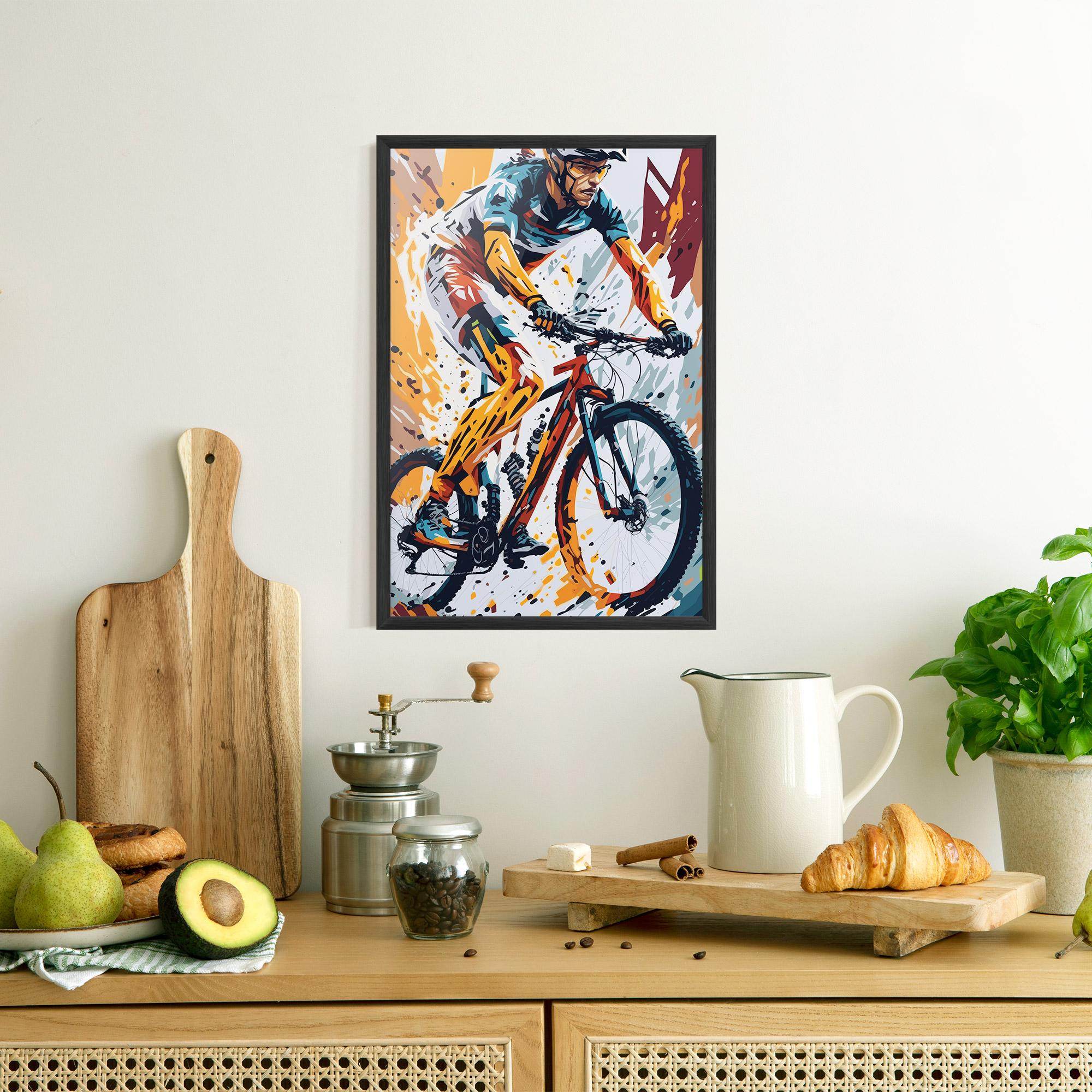 Plakat w Ramie Orange Bike Art mockup 8