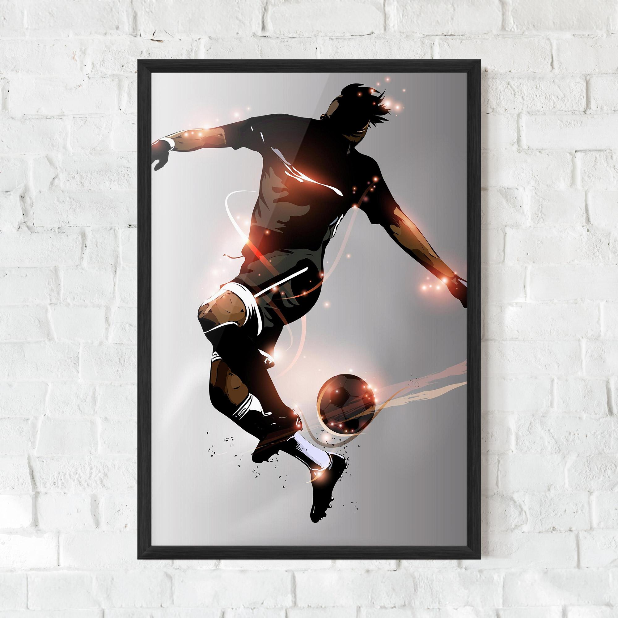 Plakat w Ramie Football Jump mockup 0
