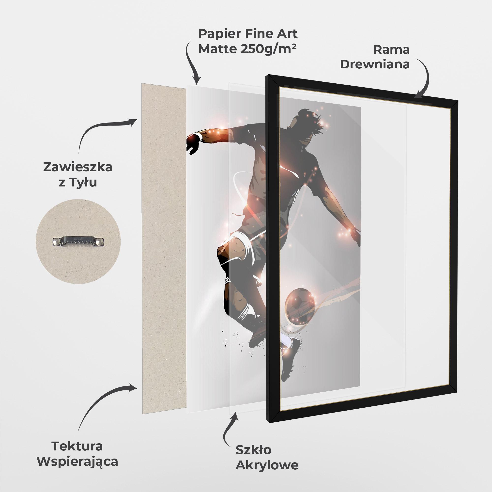 Plakat w Ramie Football Jump mockup 1