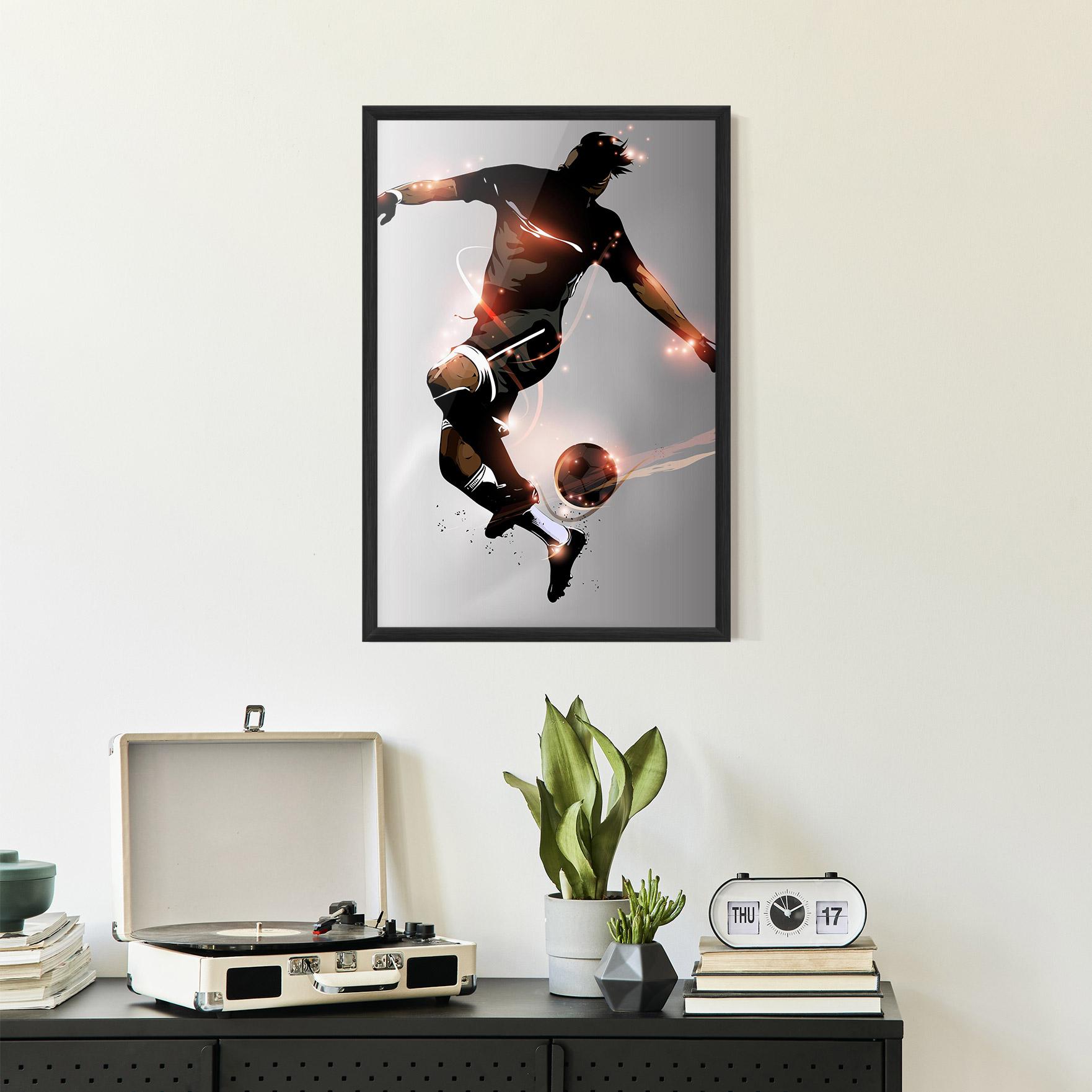 Plakat w Ramie Football Jump mockup 2