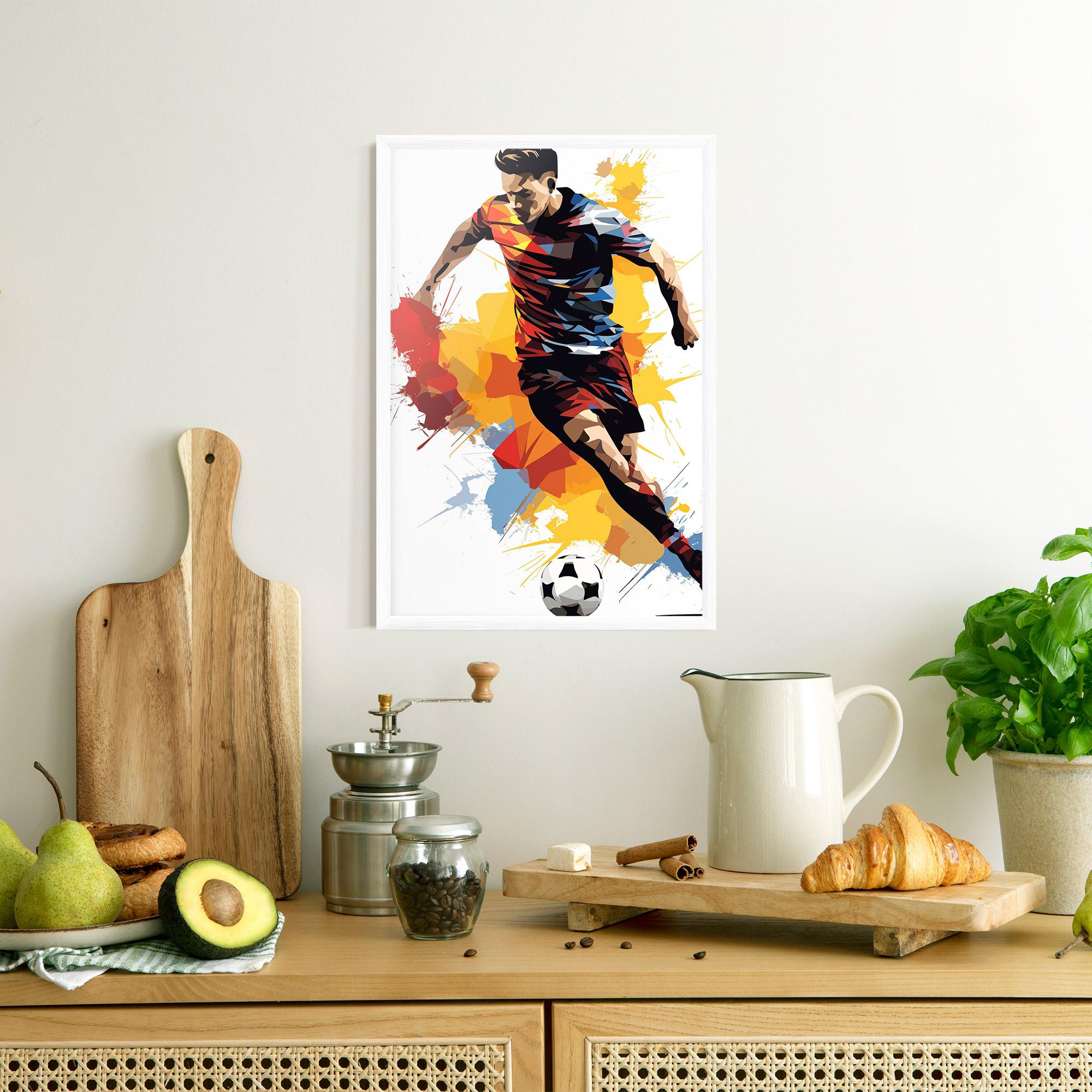 Plakat w Ramie Yellow Paint Football mockup 8
