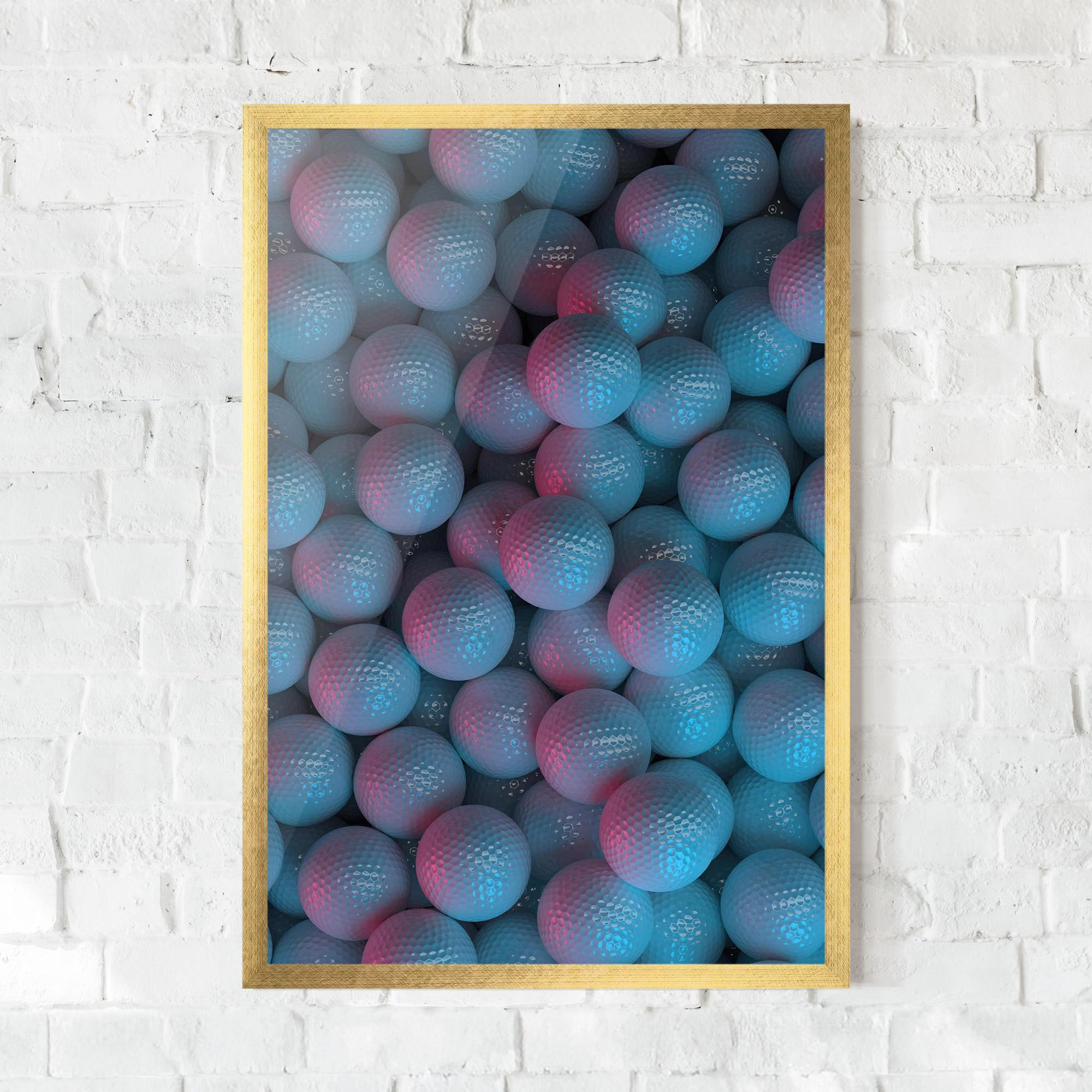 Plakat w Ramie Blue Light Golf Ball mockup 0