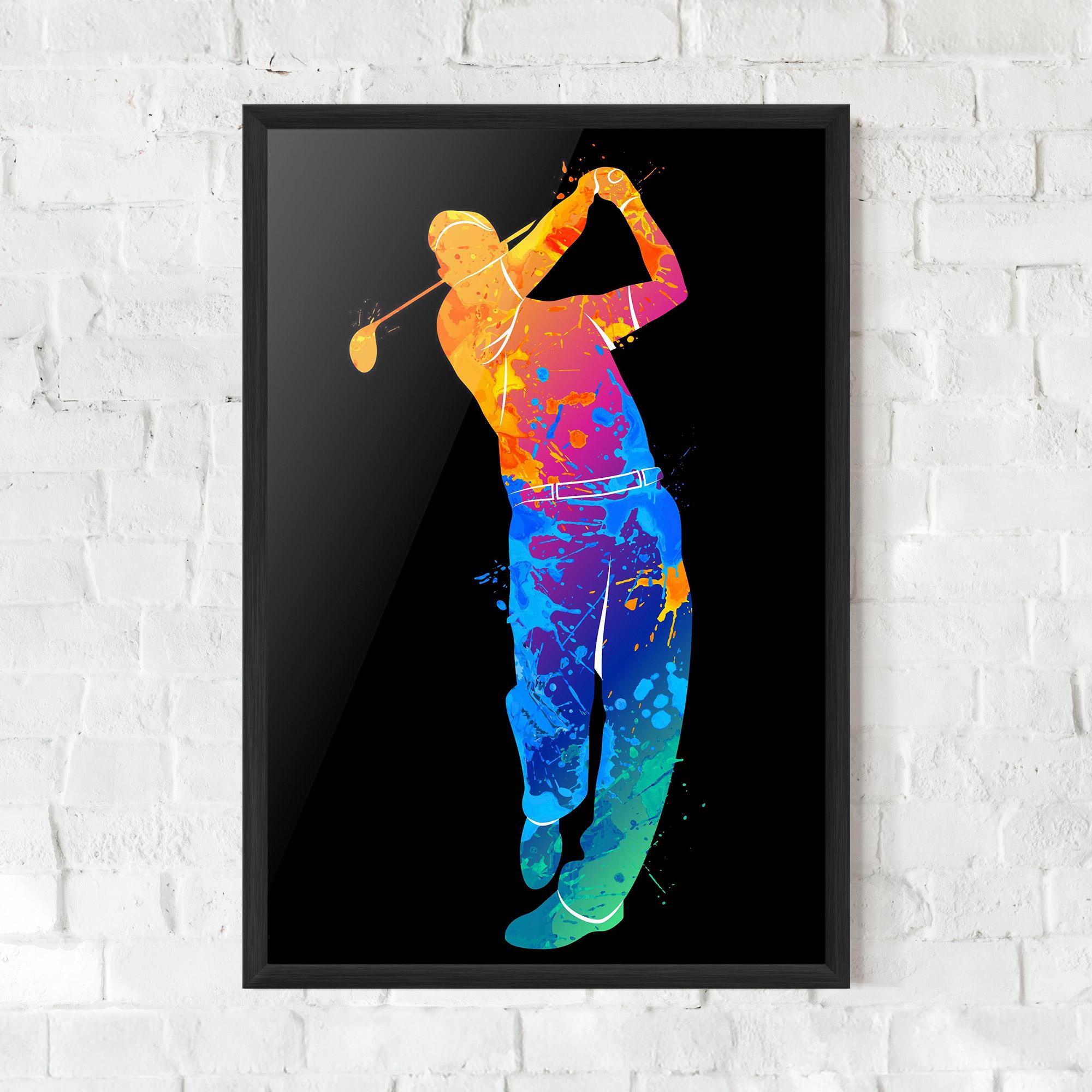 Plakat w Ramie Golf Color Art mockup 0