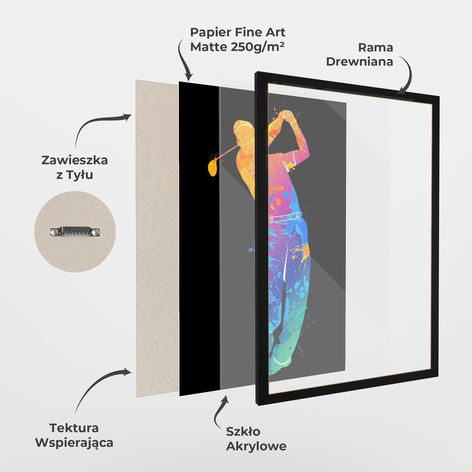 Plakat w Ramie Golf Color Art mockup 1