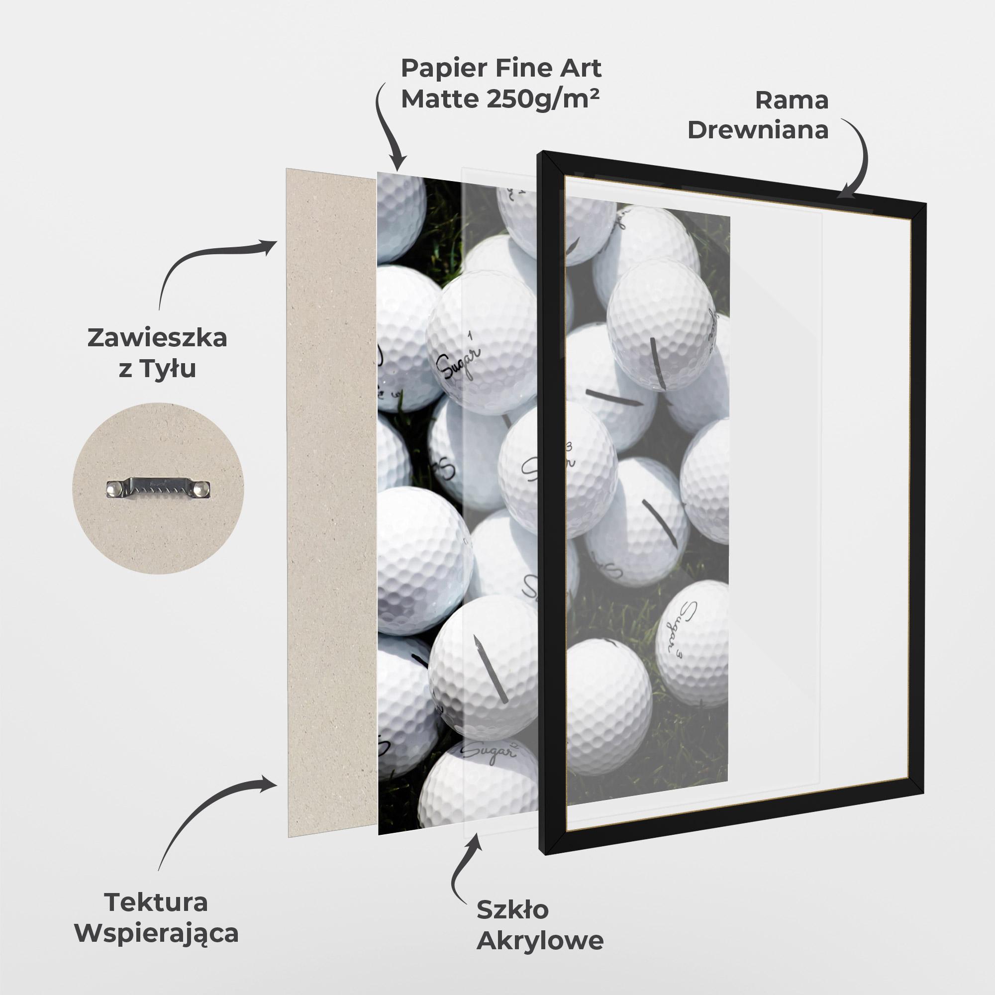 Plakat w Ramie White Sugar Golf Balls mockup 1