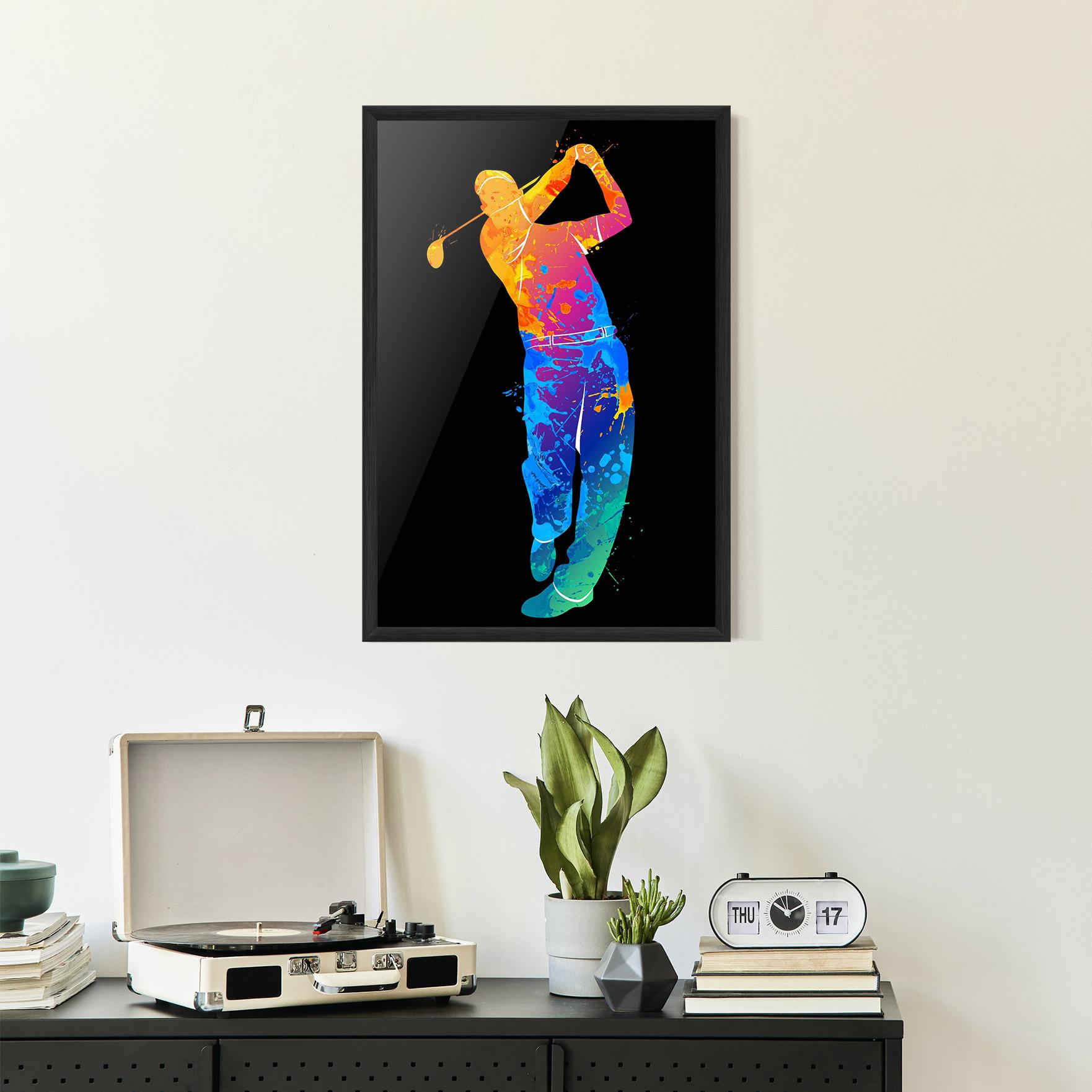Plakat w Ramie Golf Color Art mockup 2