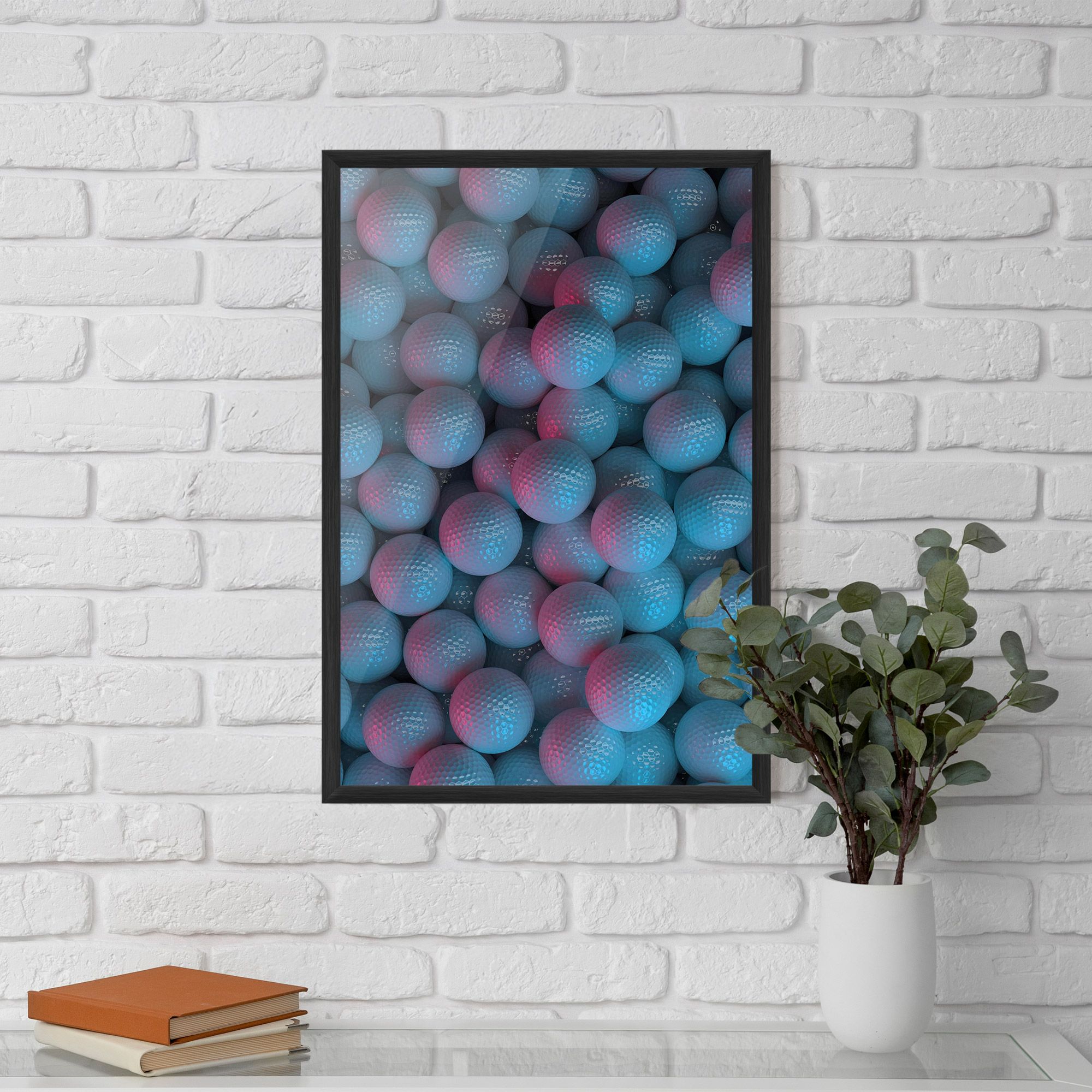 Blue Light Golf Ball mockup 5