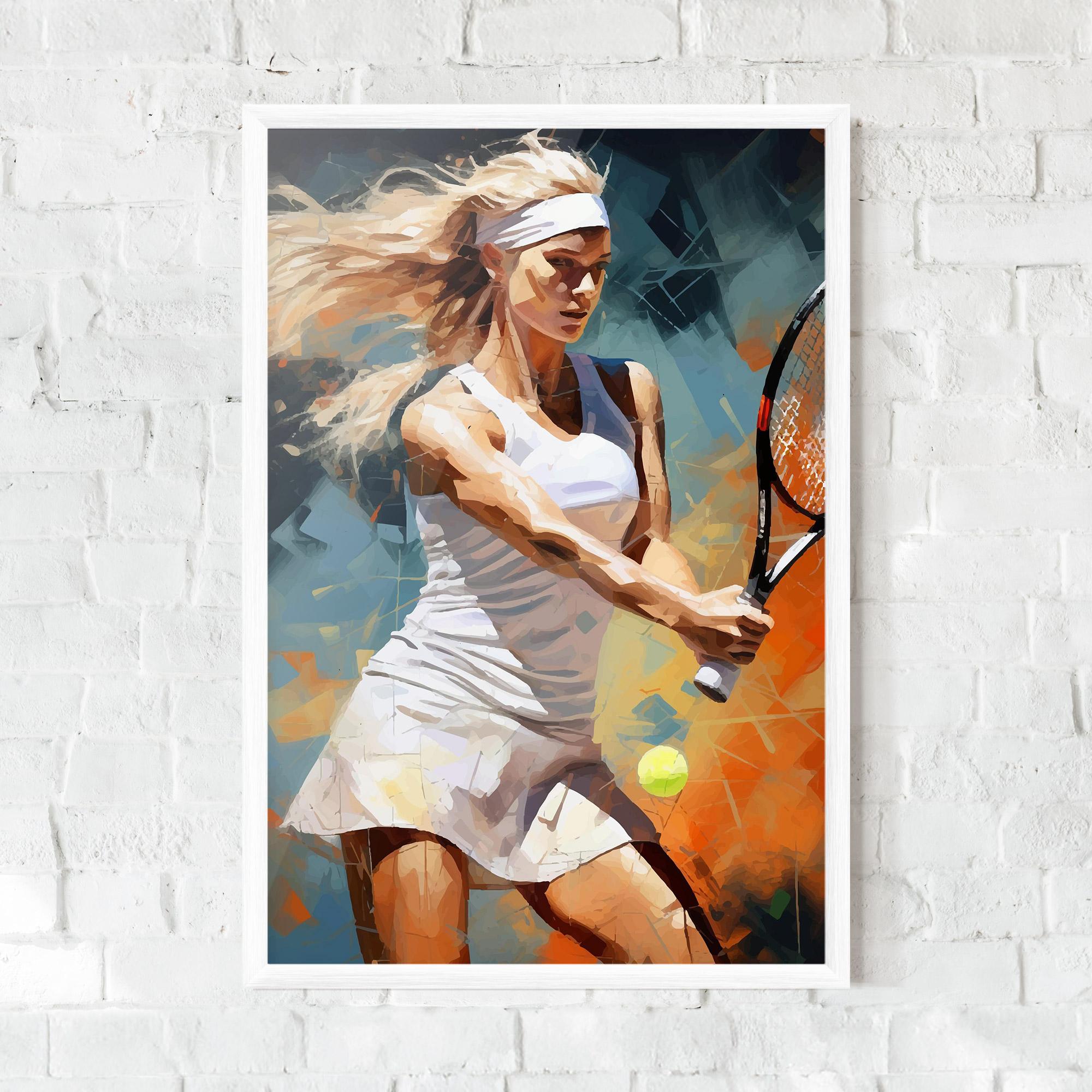 Plakat w Ramie Blonde Tennis Girl mockup 0