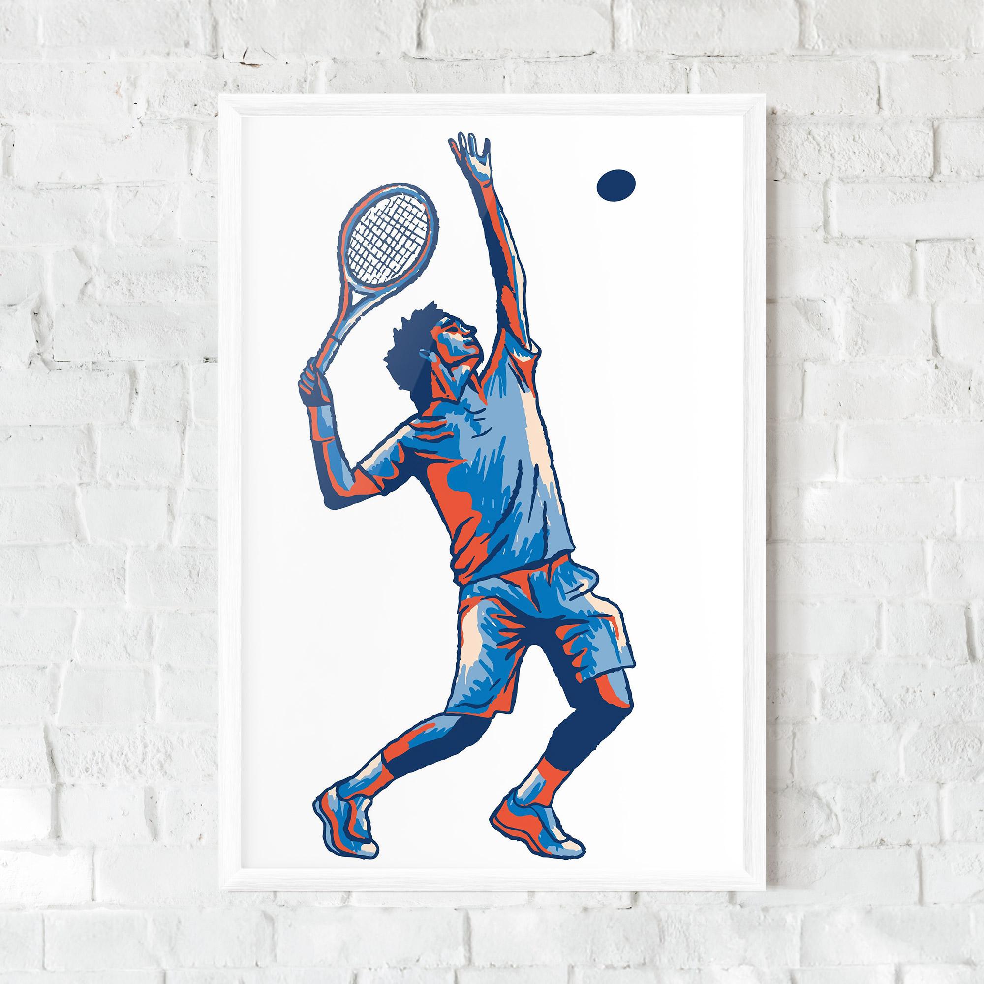 Plakat w Ramie Blue Red Tennis mockup 0