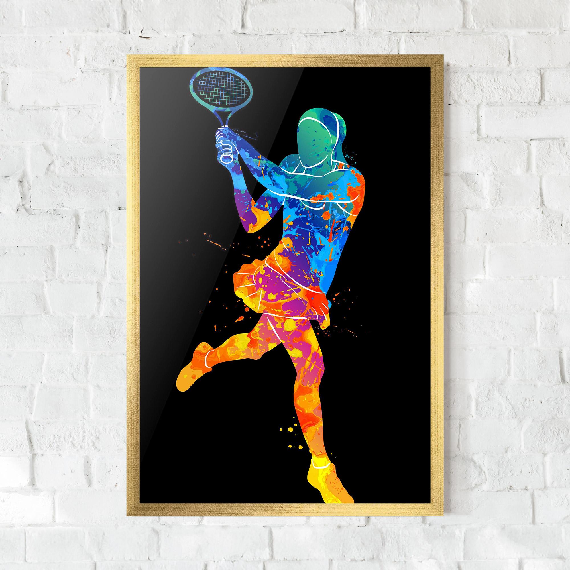 Plakat w Ramie Blue Orange Tennis mockup 0