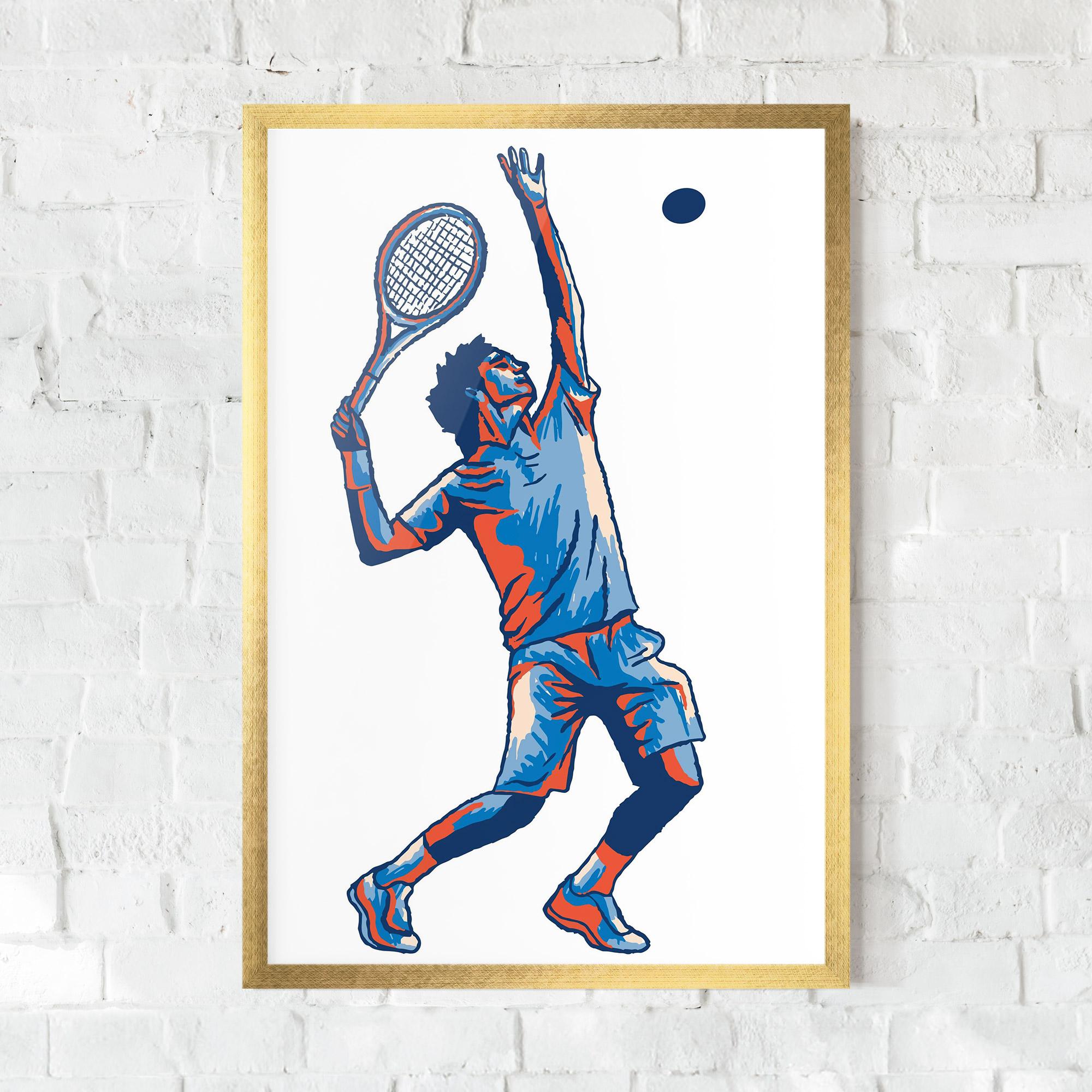 Plakat w Ramie Blue Red Tennis mockup 0