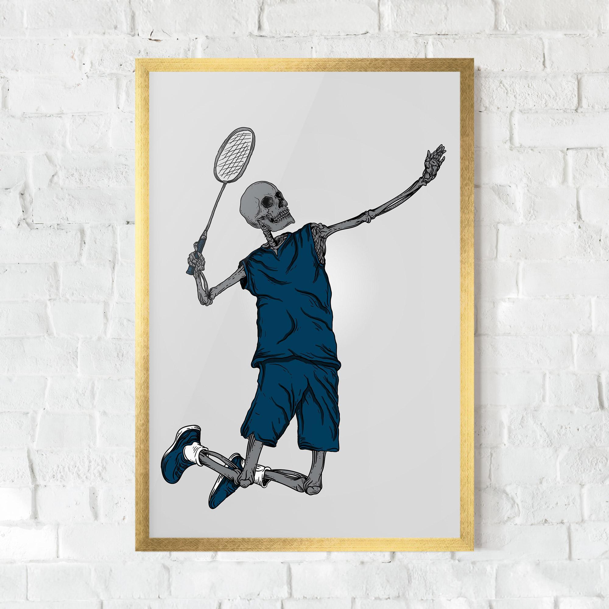 Plakat w Ramie Blue Skull Tennis mockup 0
