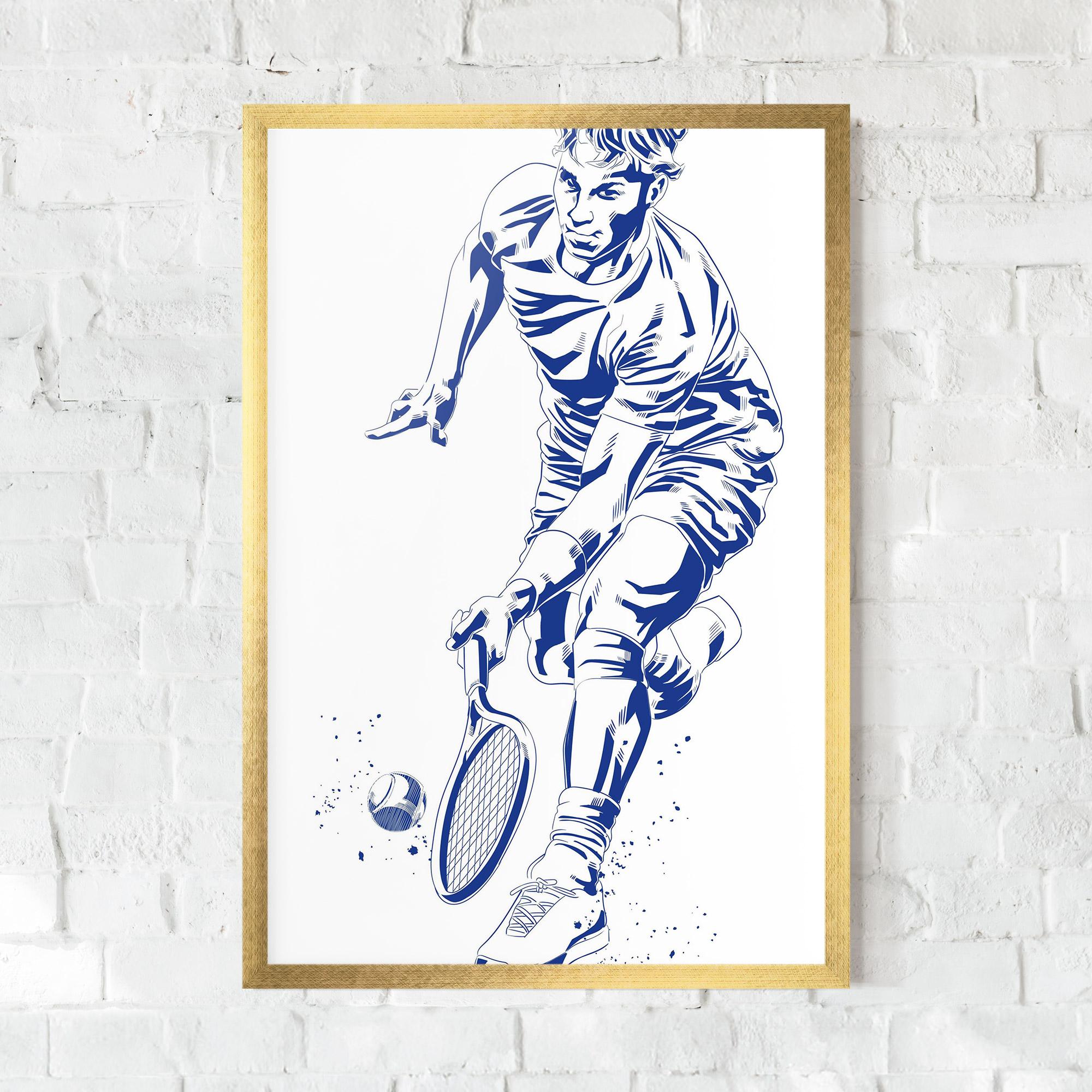 Plakat w Ramie Blue Tennis mockup 0