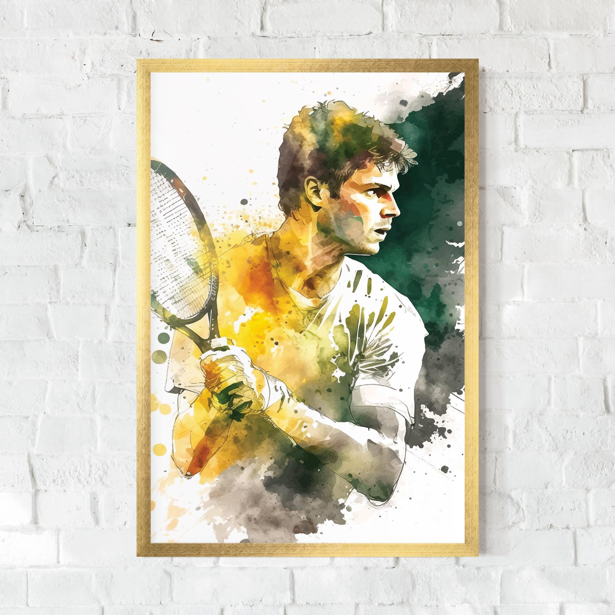 Plakat w Ramie Player Watercolor mockup 0