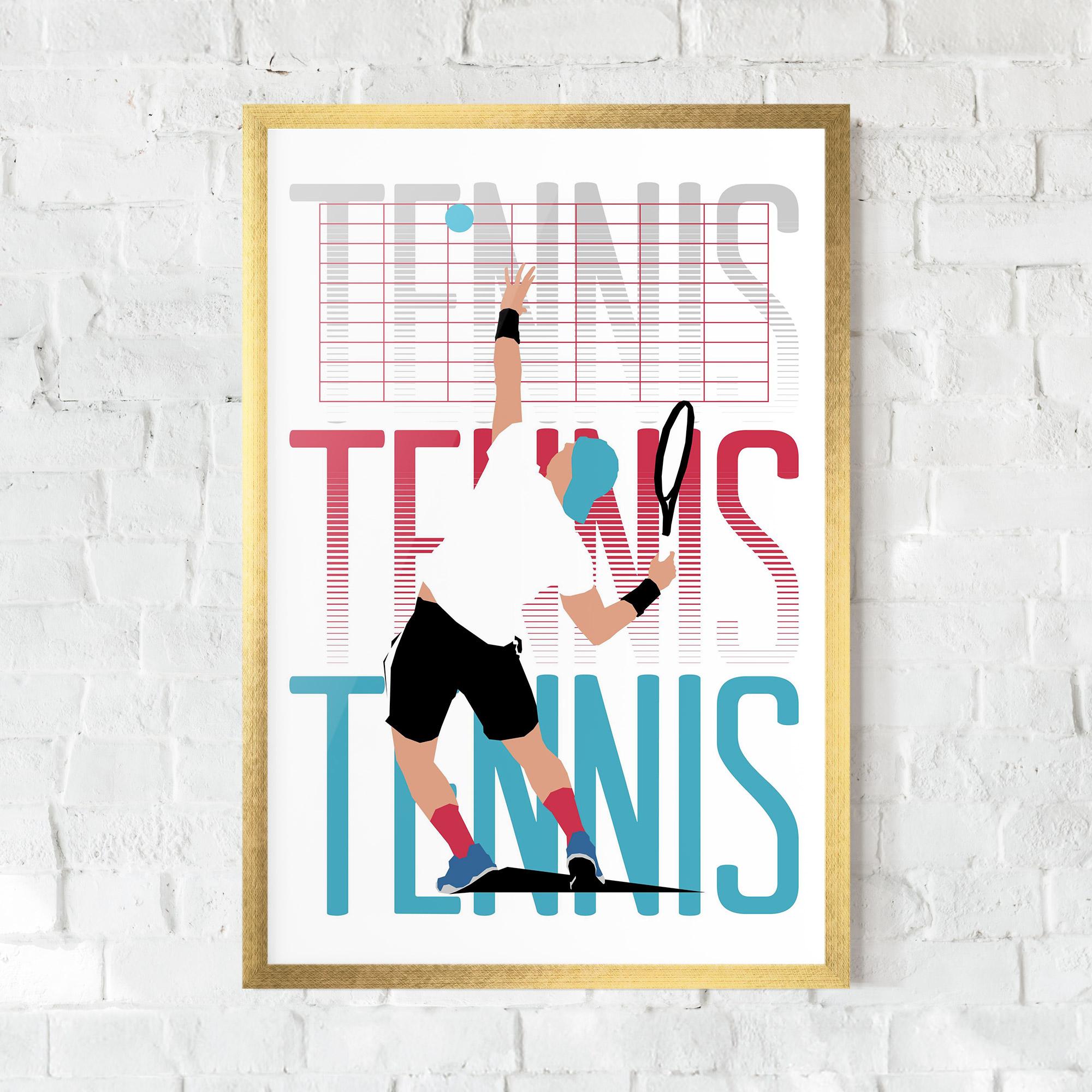 Plakat w Ramie Tennis Ball Jump mockup 0