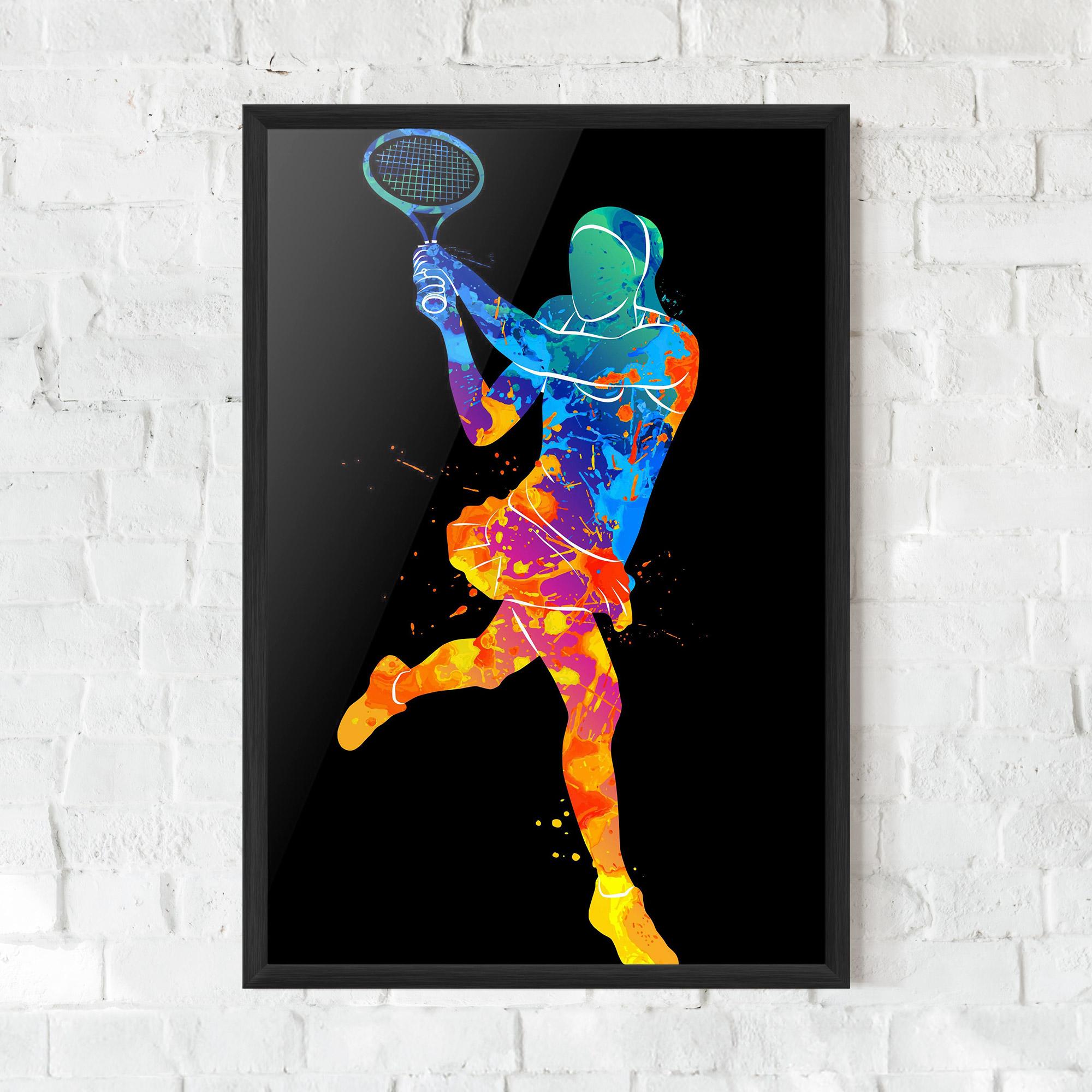 Plakat w Ramie Blue Orange Tennis mockup 0