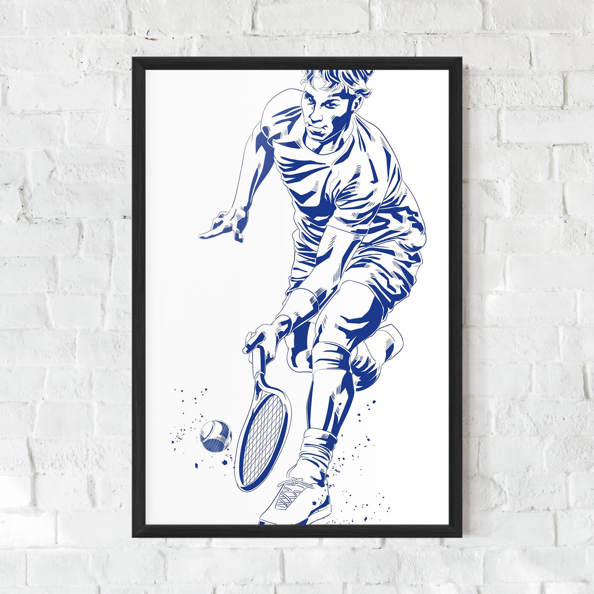 Plakat w Ramie Blue Tennis mockup 0