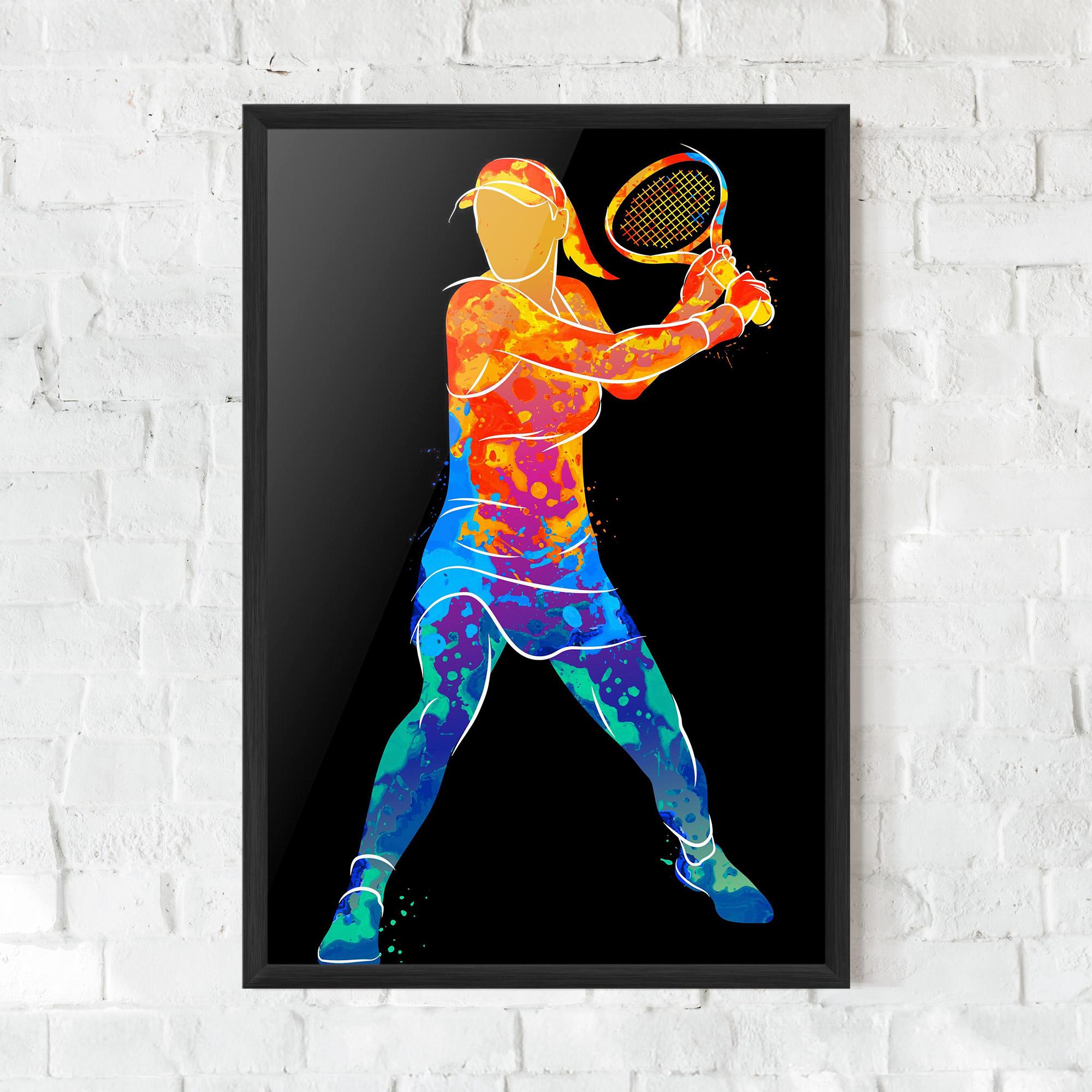 Plakat w Ramie Green Orange Tennis mockup 0