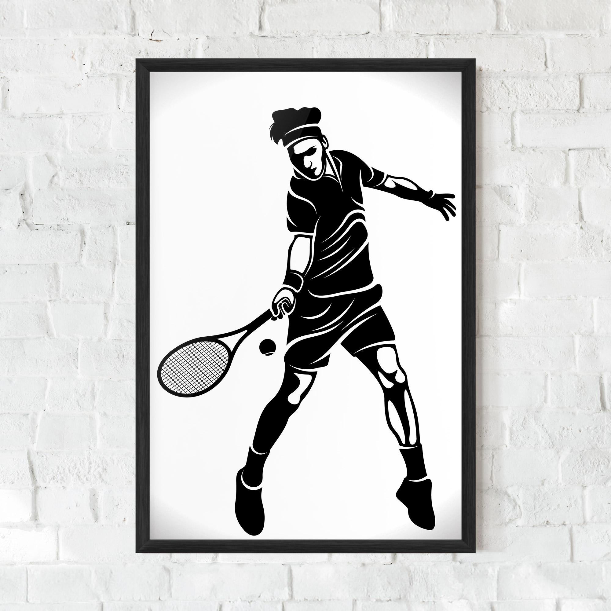Plakat w Ramie Tennis Player Line mockup 0