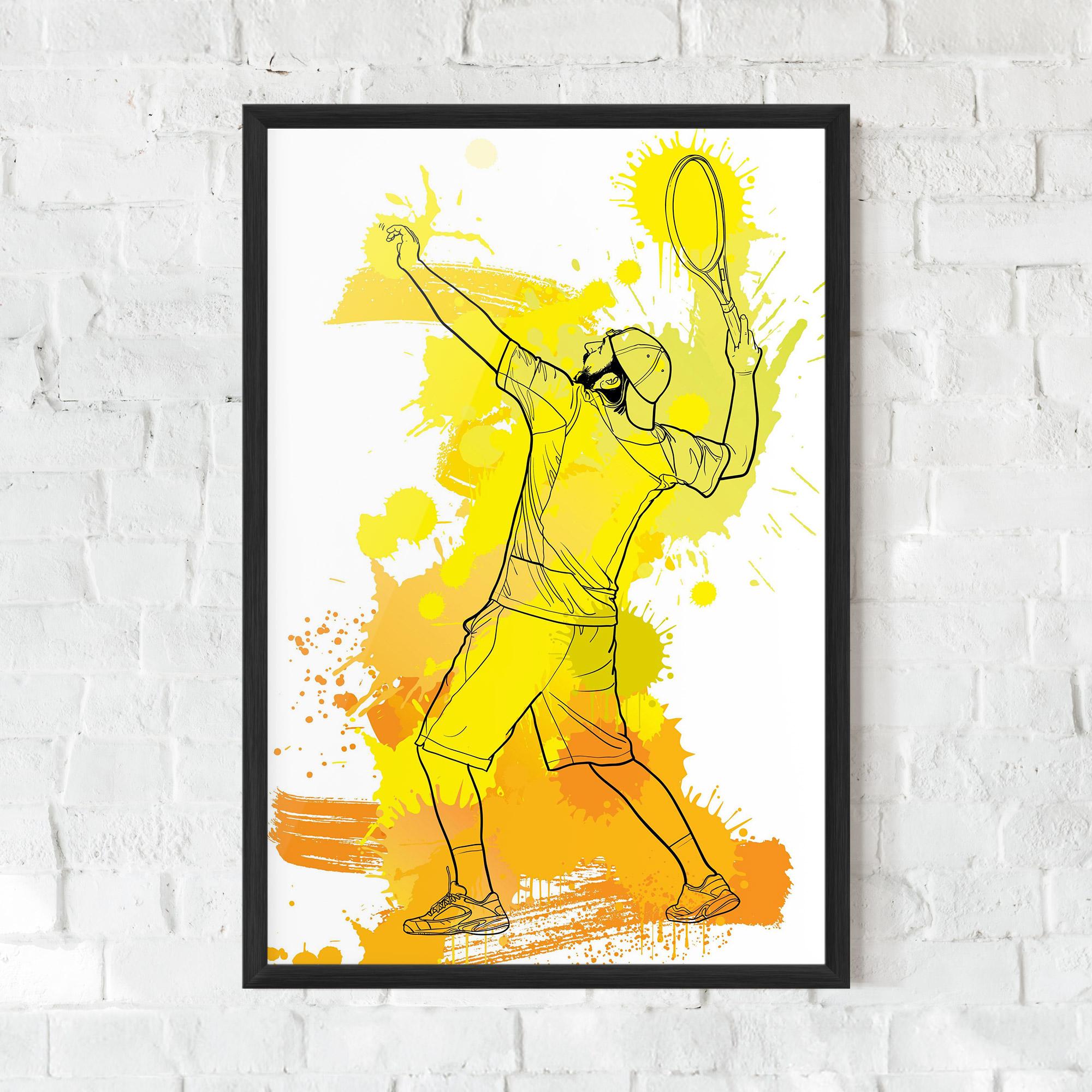 Plakat w Ramie Yellow Art Tennis mockup 0